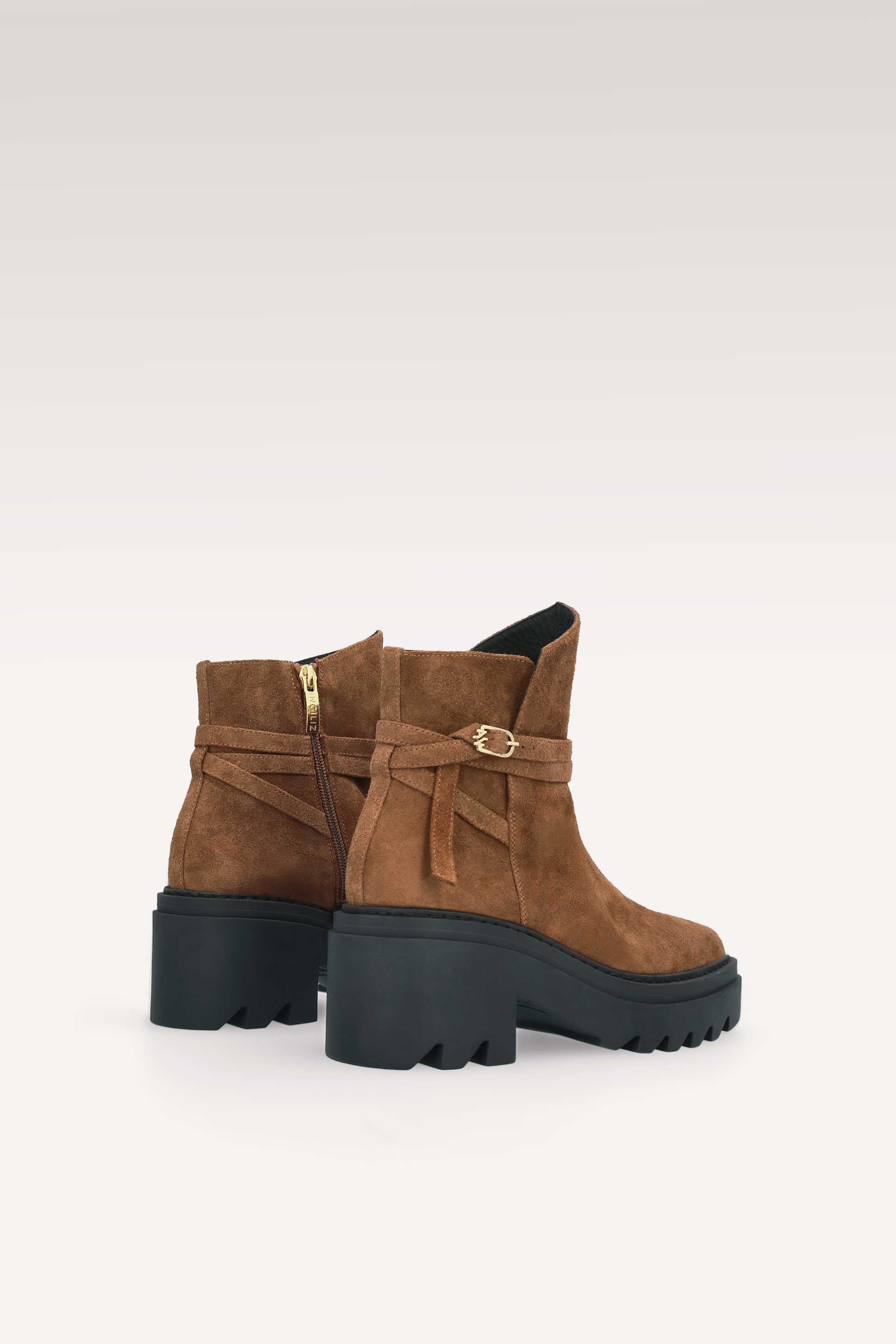 VANESSA BROWN SUEDE LEATHER ANKLE BOOTS