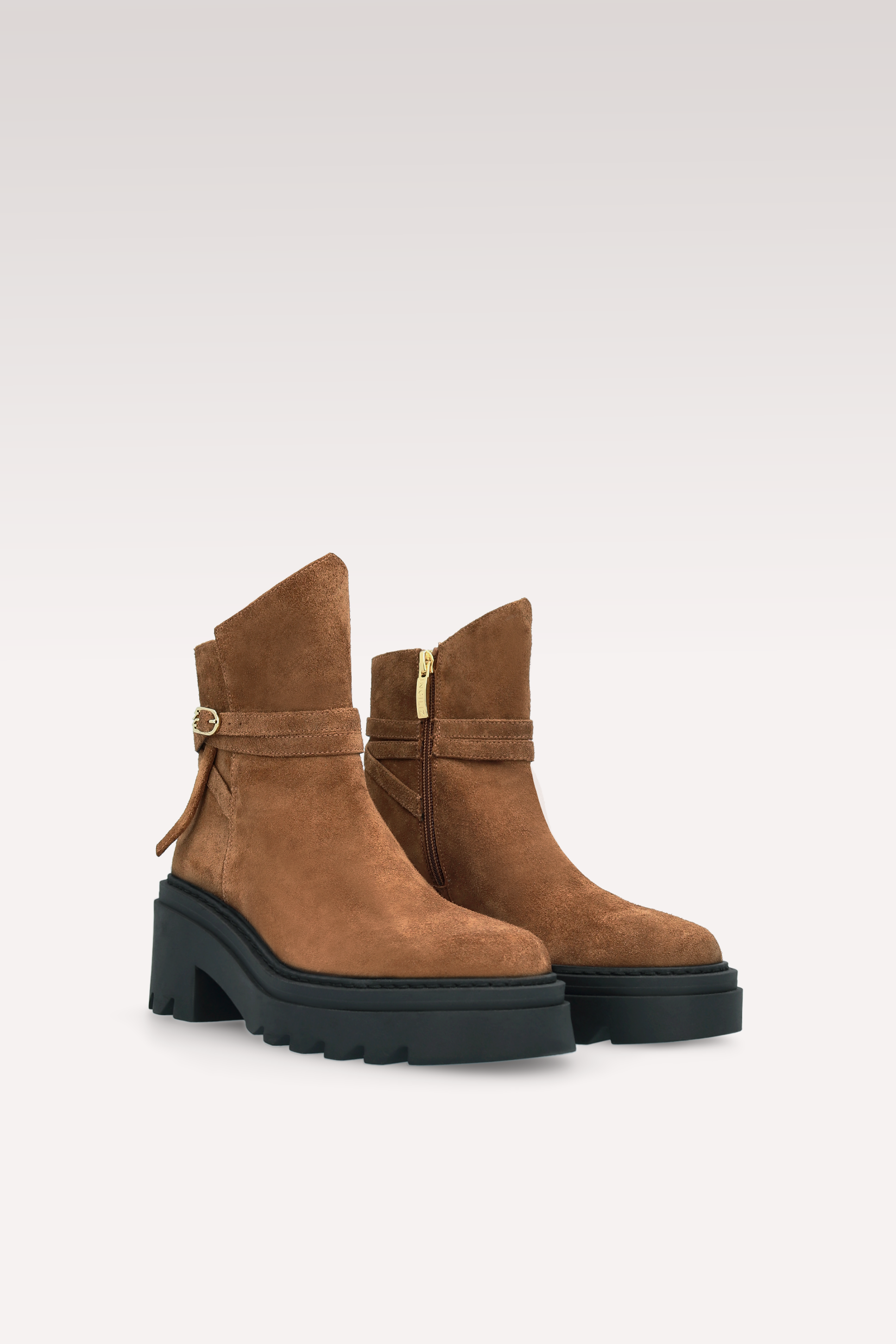 VANESSA BROWN SUEDE LEATHER ANKLE BOOTS