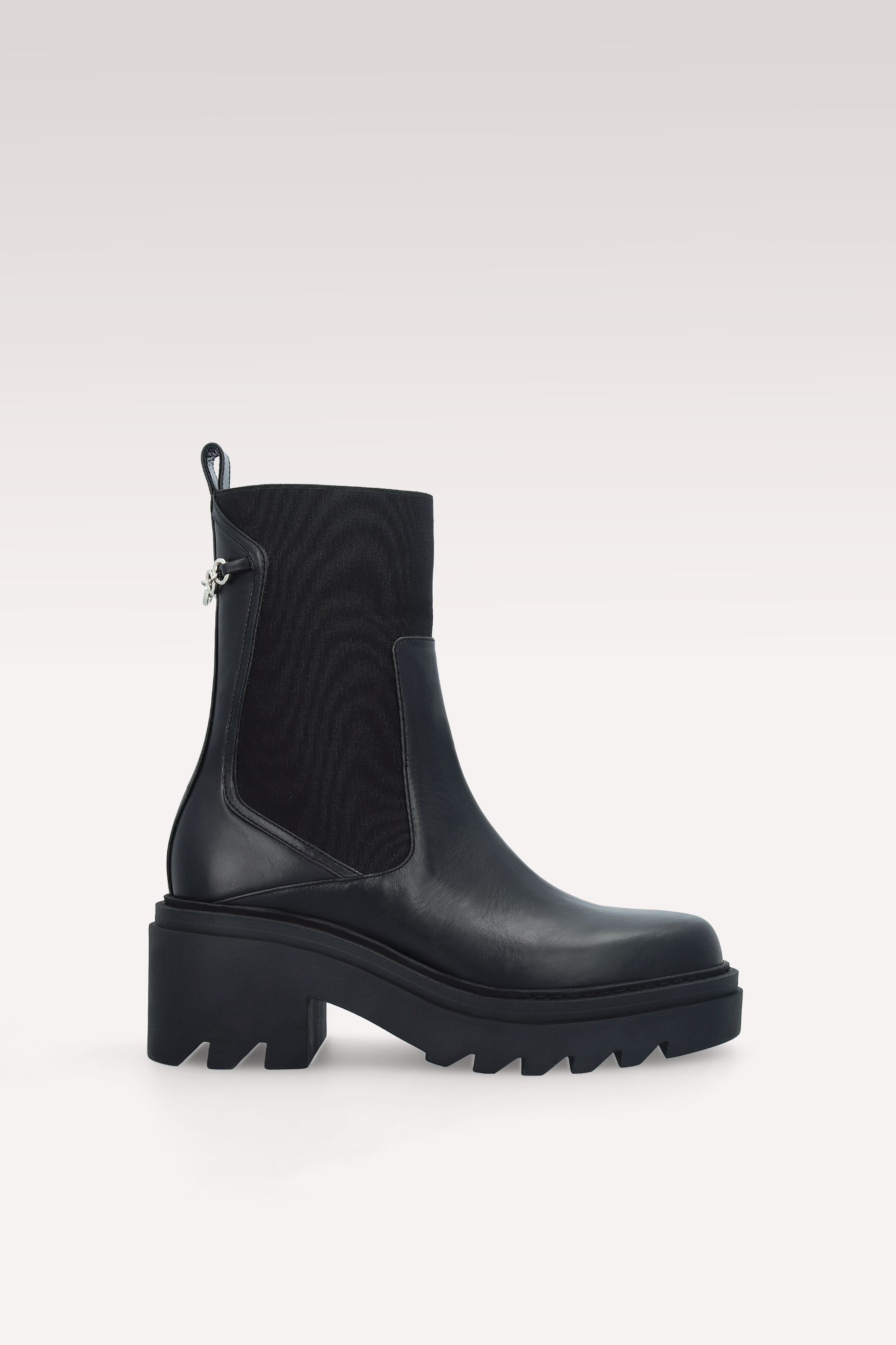 VERA BLACK NAPPA LEATHER ANKLE BOOTS