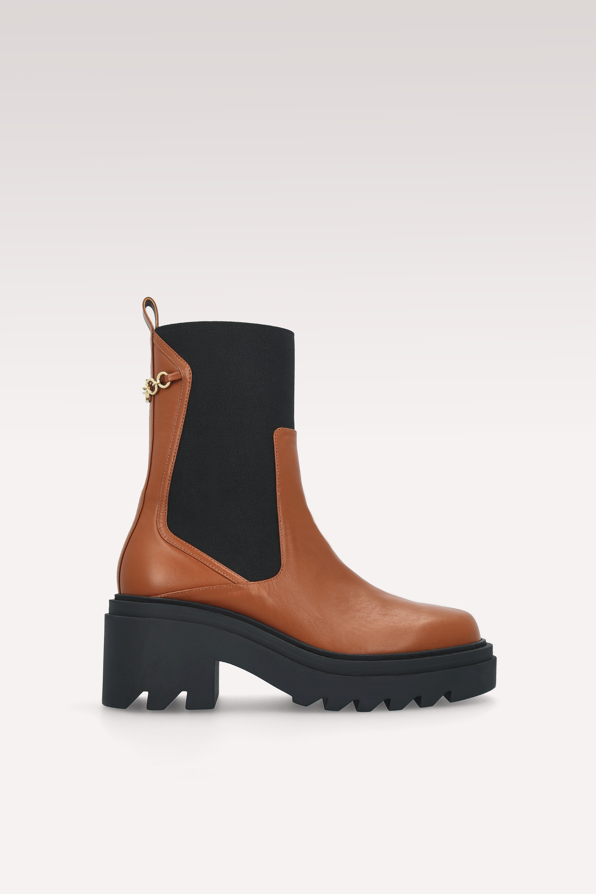 VERA BROWN NAPPA LEATHER ANKLE BOOTS