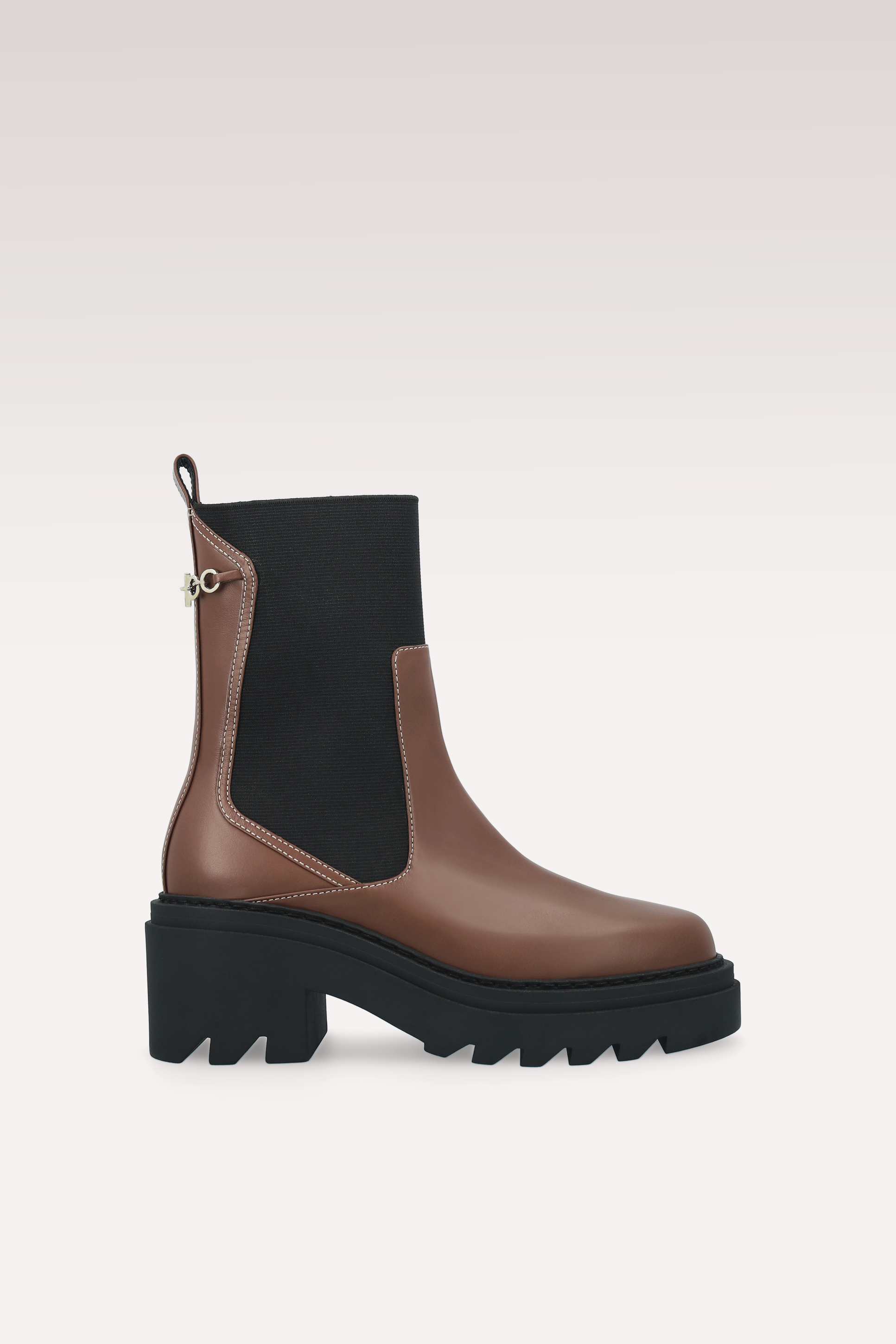 VERA CHESTNUT NAPPA LEATHER ANKLE BOOTS