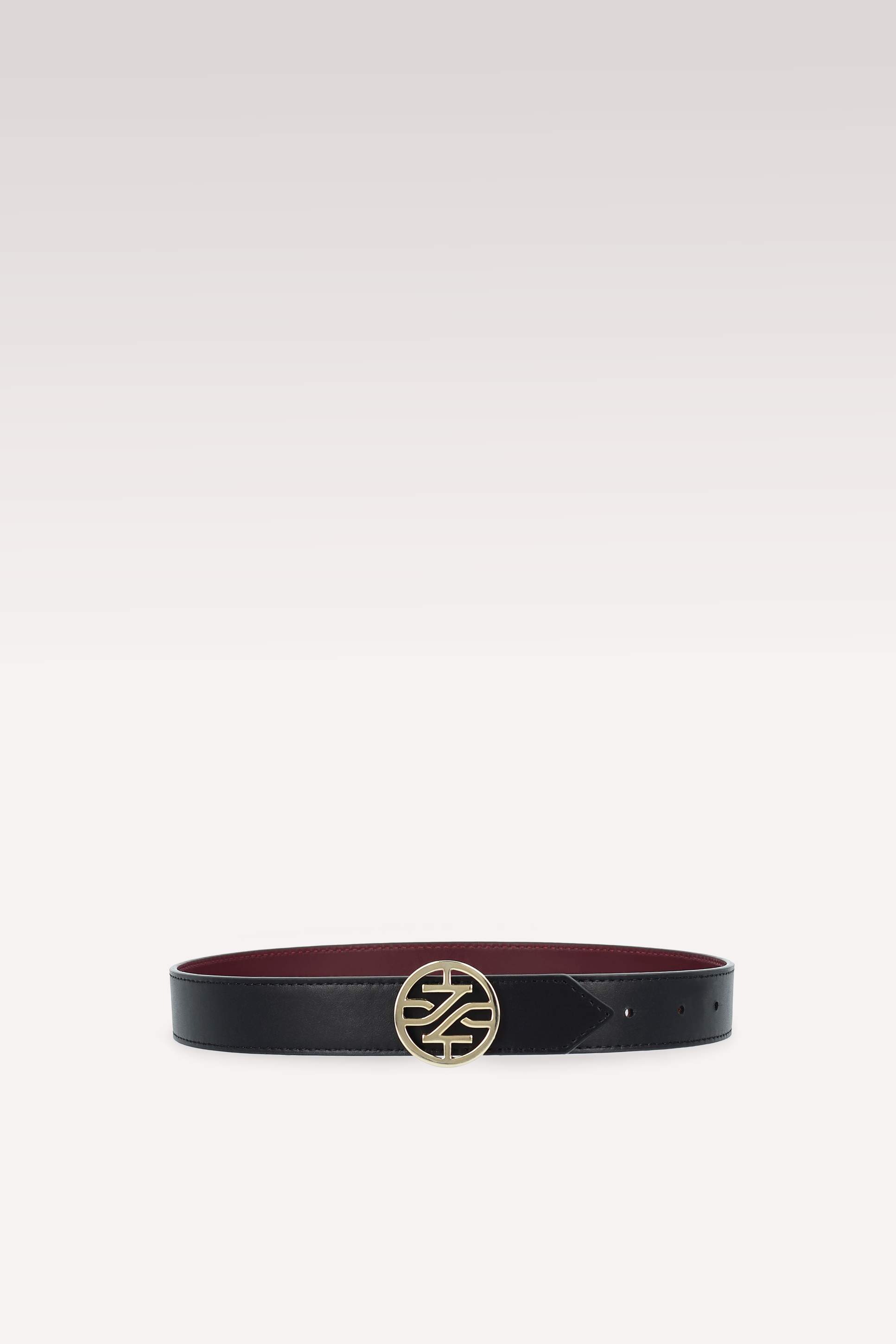 KEIRA 2 BLACK NAPPA LEATHER AND CHERRY NAPPA LEATHER BELT
