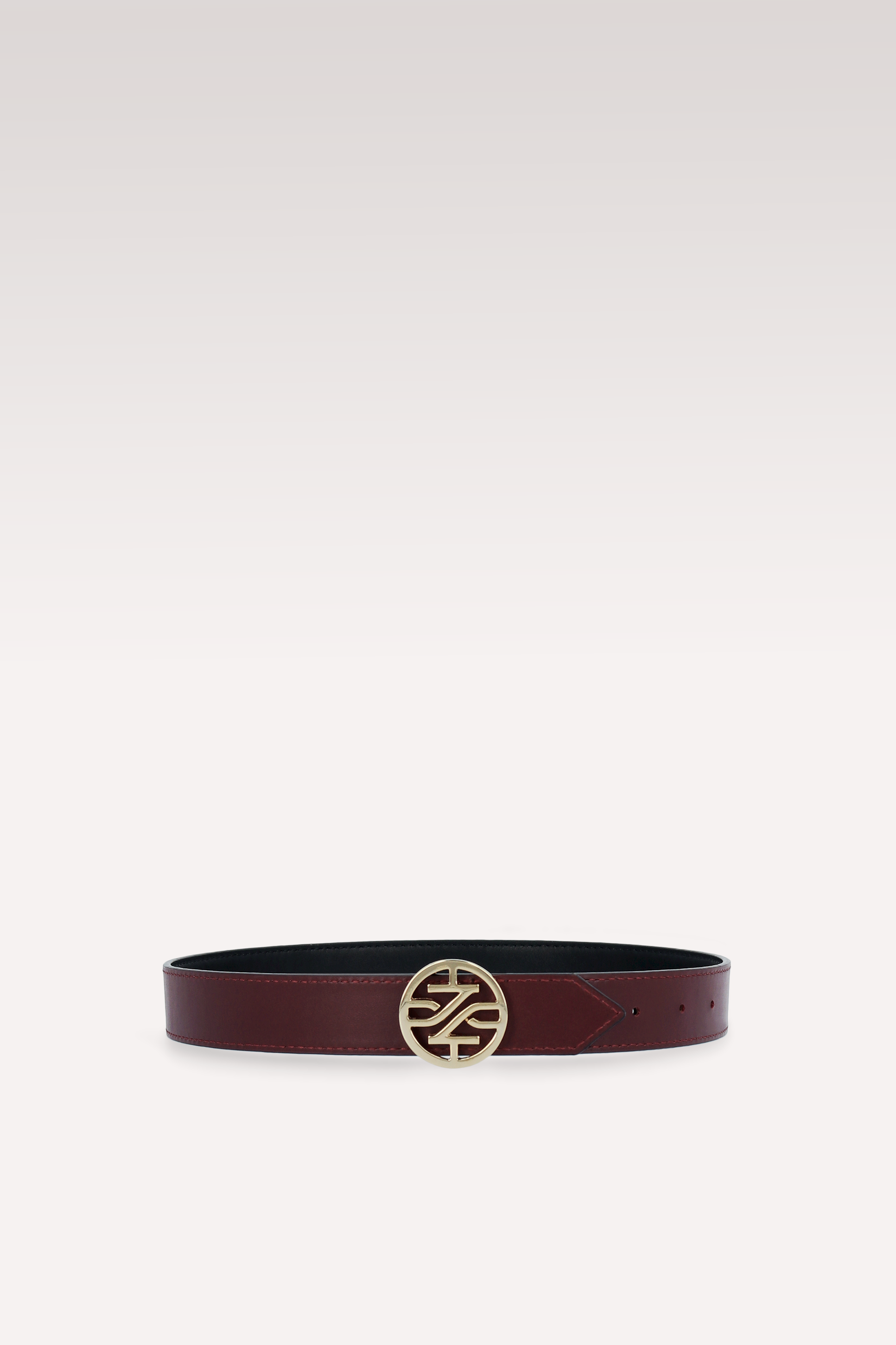 KEIRA 2 BLACK NAPPA LEATHER AND CHERRY NAPPA LEATHER BELT