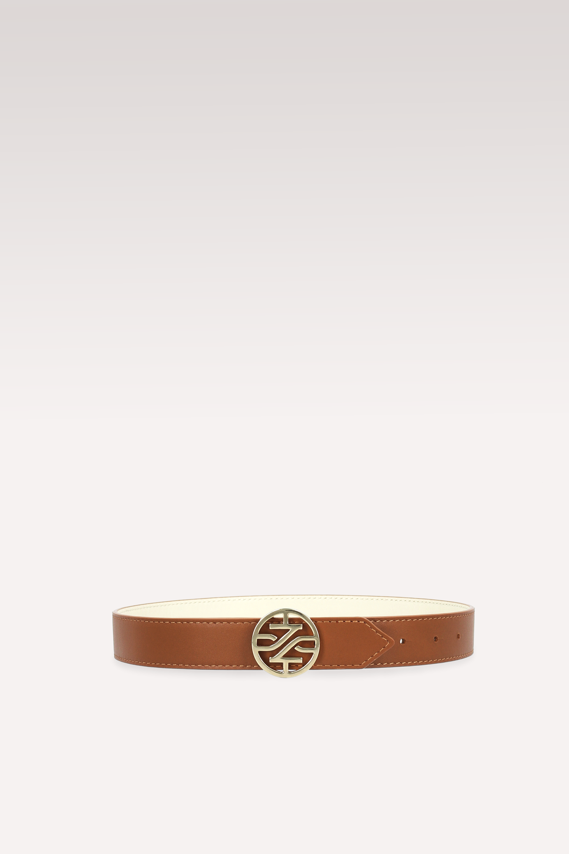 KEIRA 2 BROWN NAPPA LEATHER AND TOFU NAPPA LEATHER BELT