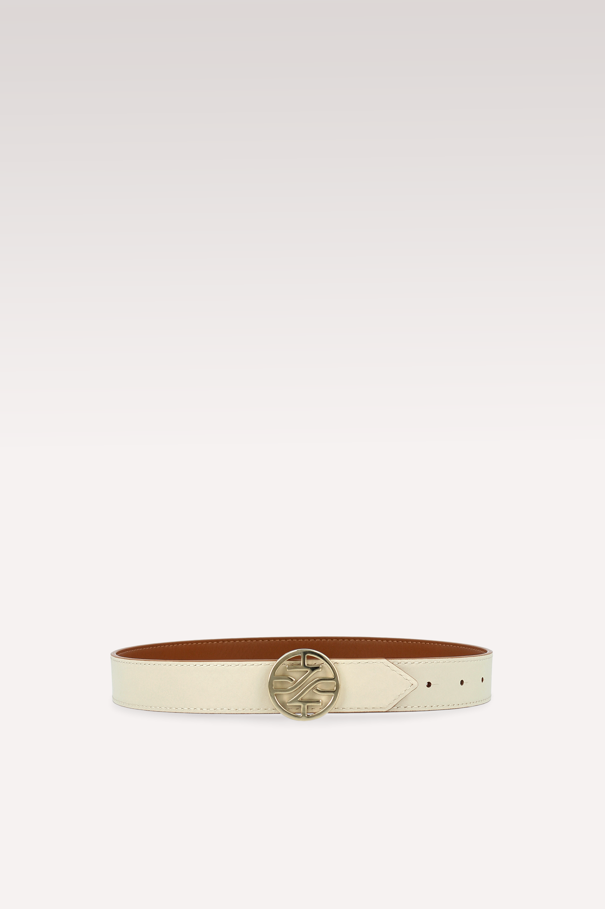 KEIRA 2 BROWN NAPPA LEATHER AND TOFU NAPPA LEATHER BELT