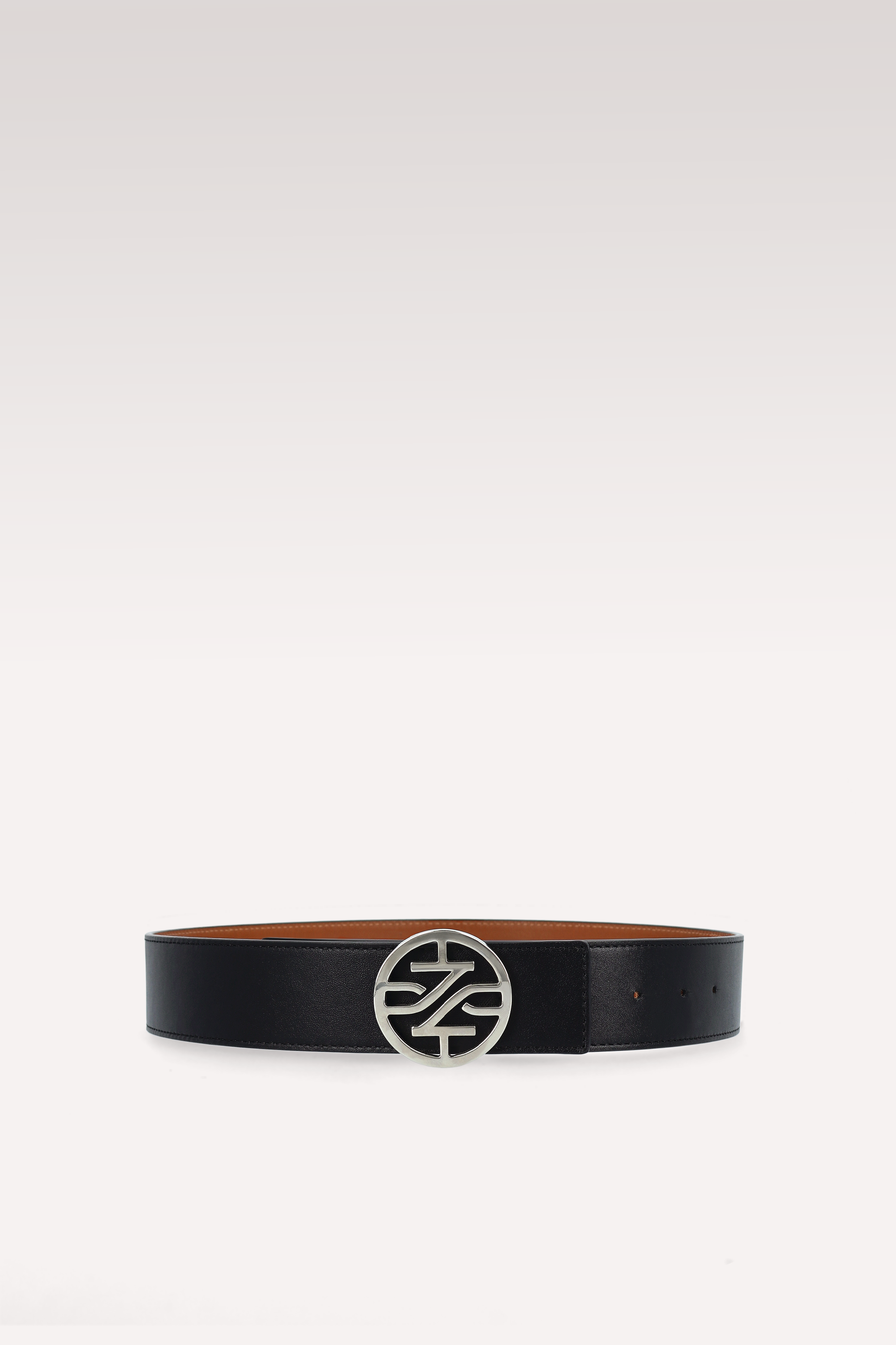 KENNIE BLACK NAPPA LEATHER AND BROWN NAPPA LEATHER BELT