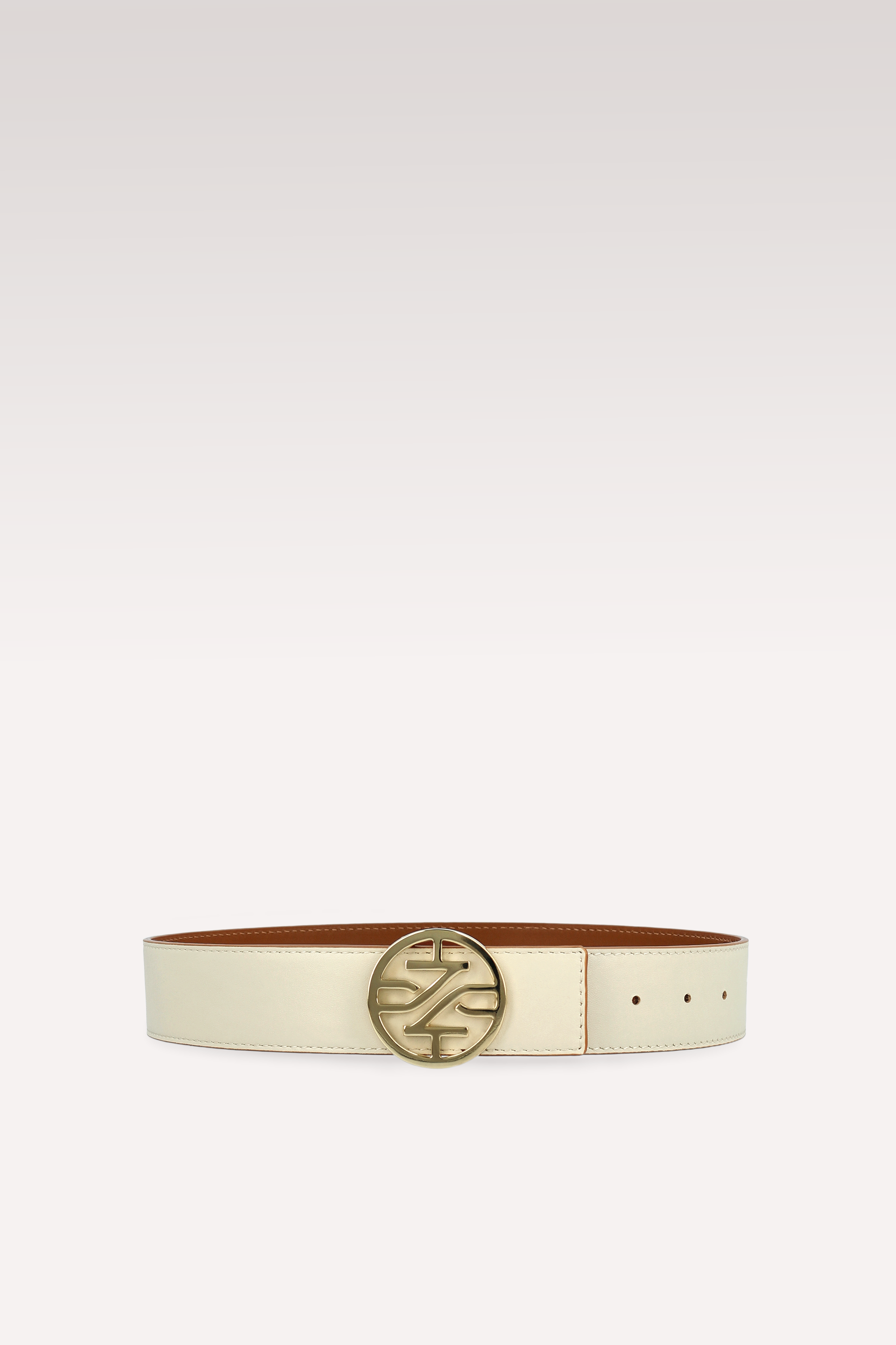KENNIE TOFU NAPPA LEATHER AND BROWN NAPPA LEATHER BELT