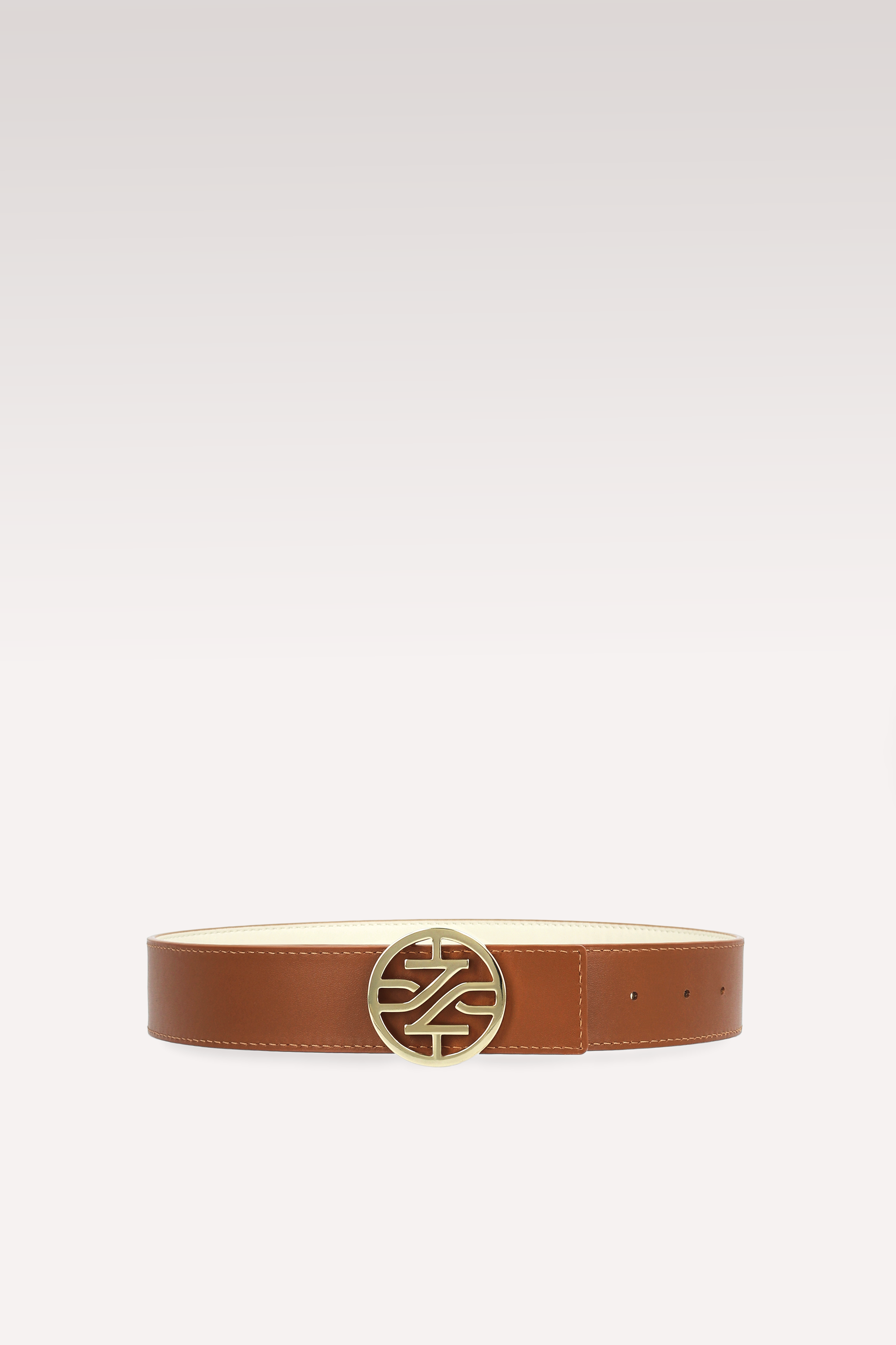 KENNIE TOFU NAPPA LEATHER AND BROWN NAPPA LEATHER BELT