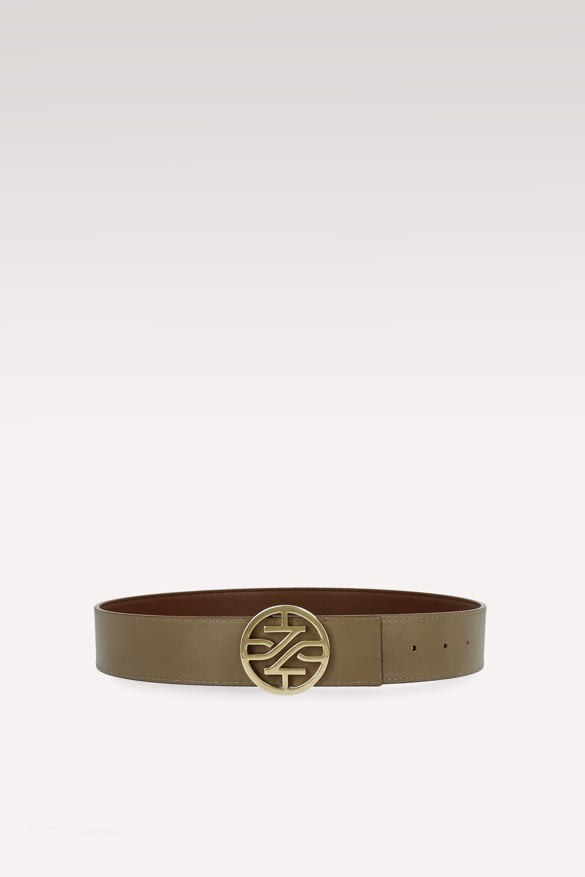 KENNIE BROWN NAPPA LEATHER AND OLIVE NAPPA LEATHER BELT