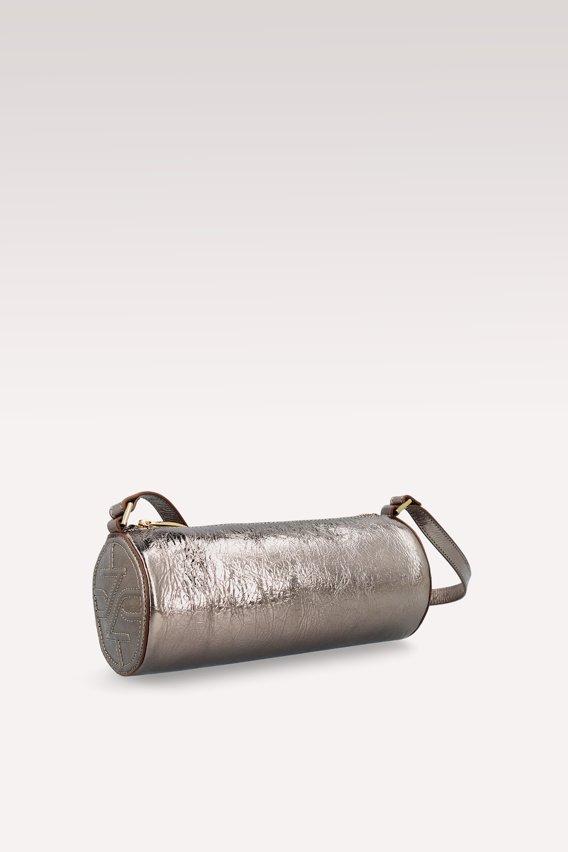 FIONA BRASS METALLIC WRINKLED LEATHER CROSSBODY BAG