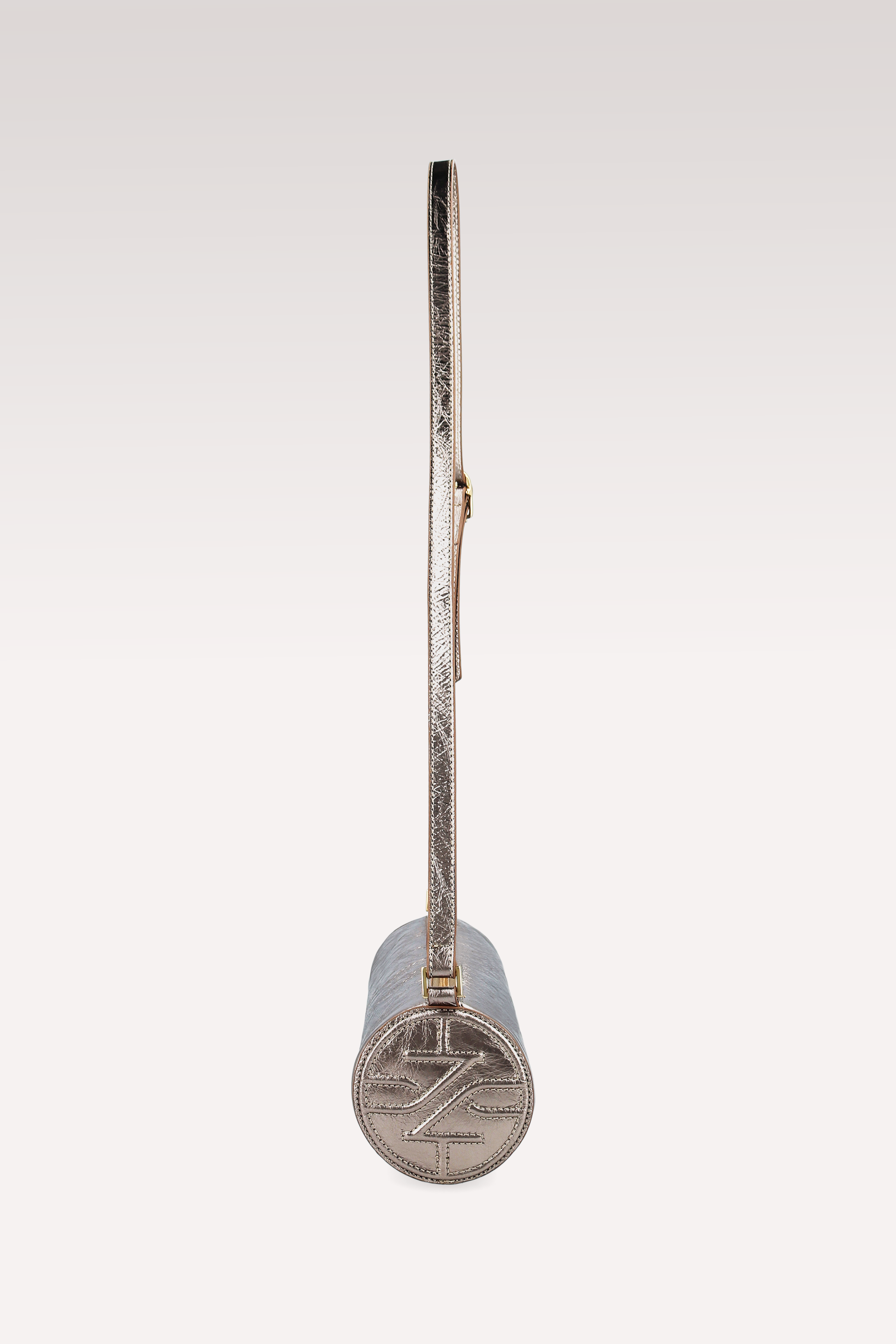 FIONA BRASS METALLIC WRINKLED LEATHER CROSSBODY BAG AND JULIE LEATHER BELT