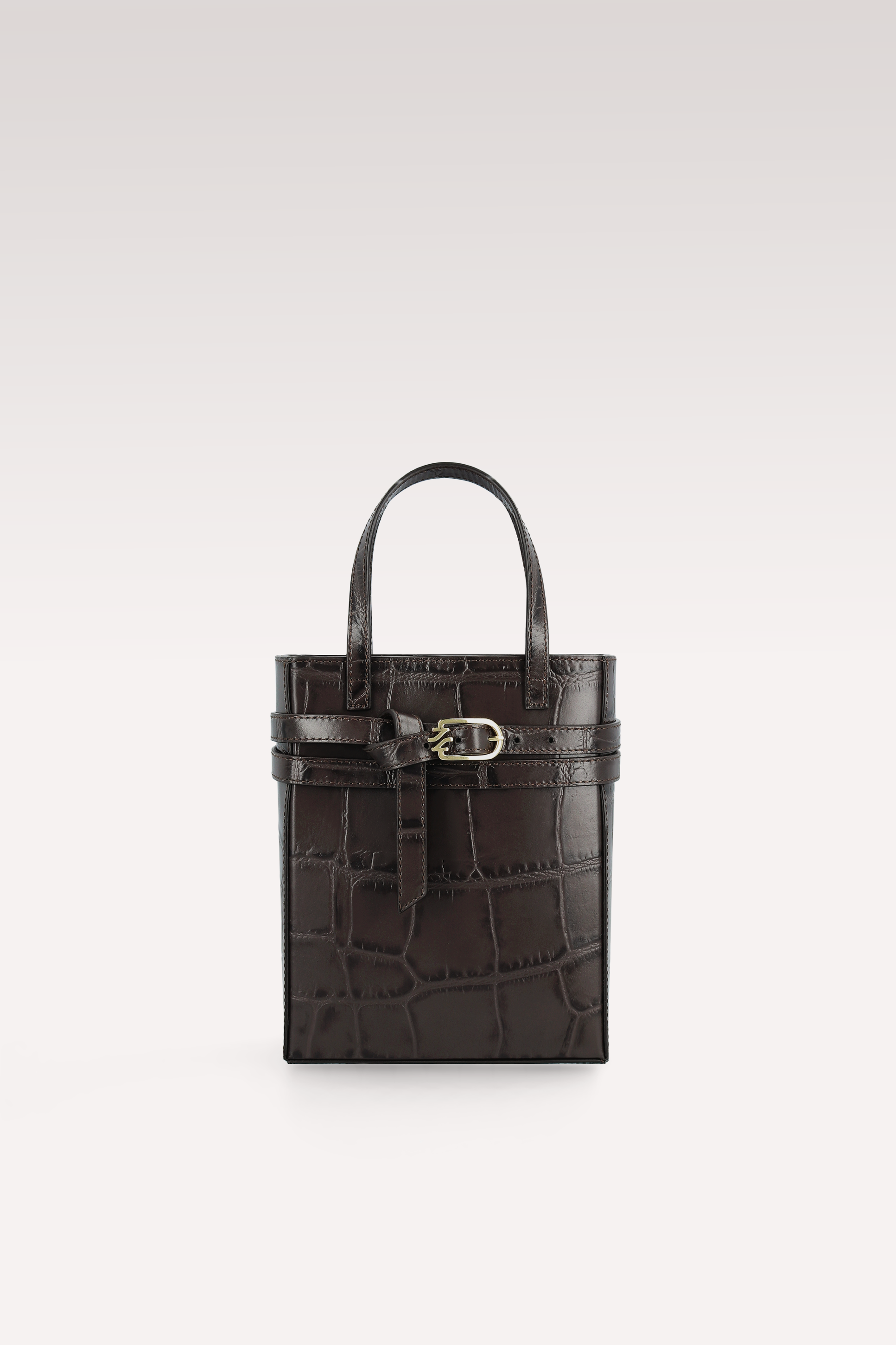 CARRIE BROWN COCCO EMBOSSED LEATHER CROSSBODY BAG