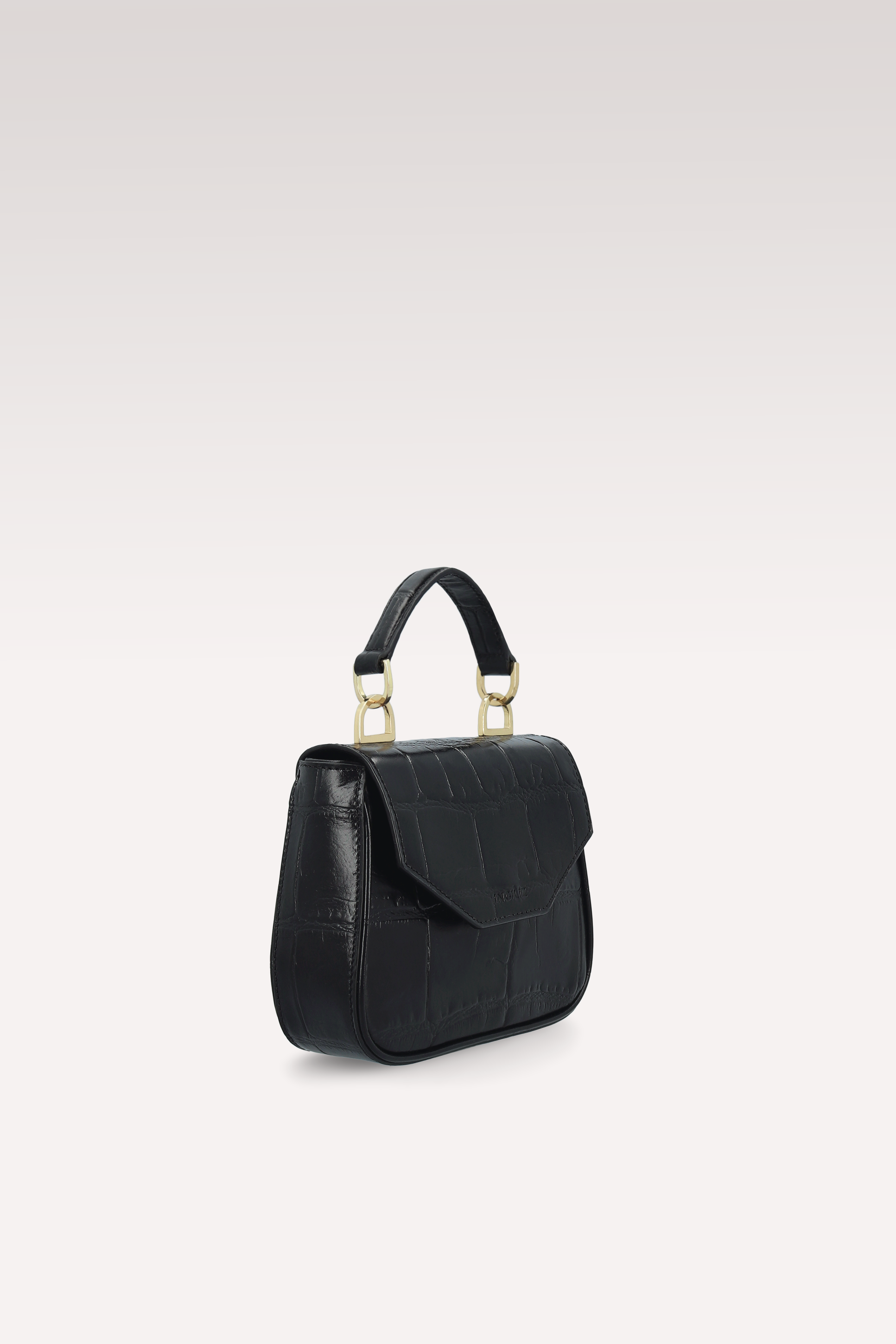 STIVALI ELOISE IN PELLE GOFFRATA COCCO NERO E MINI BORSA MILLY