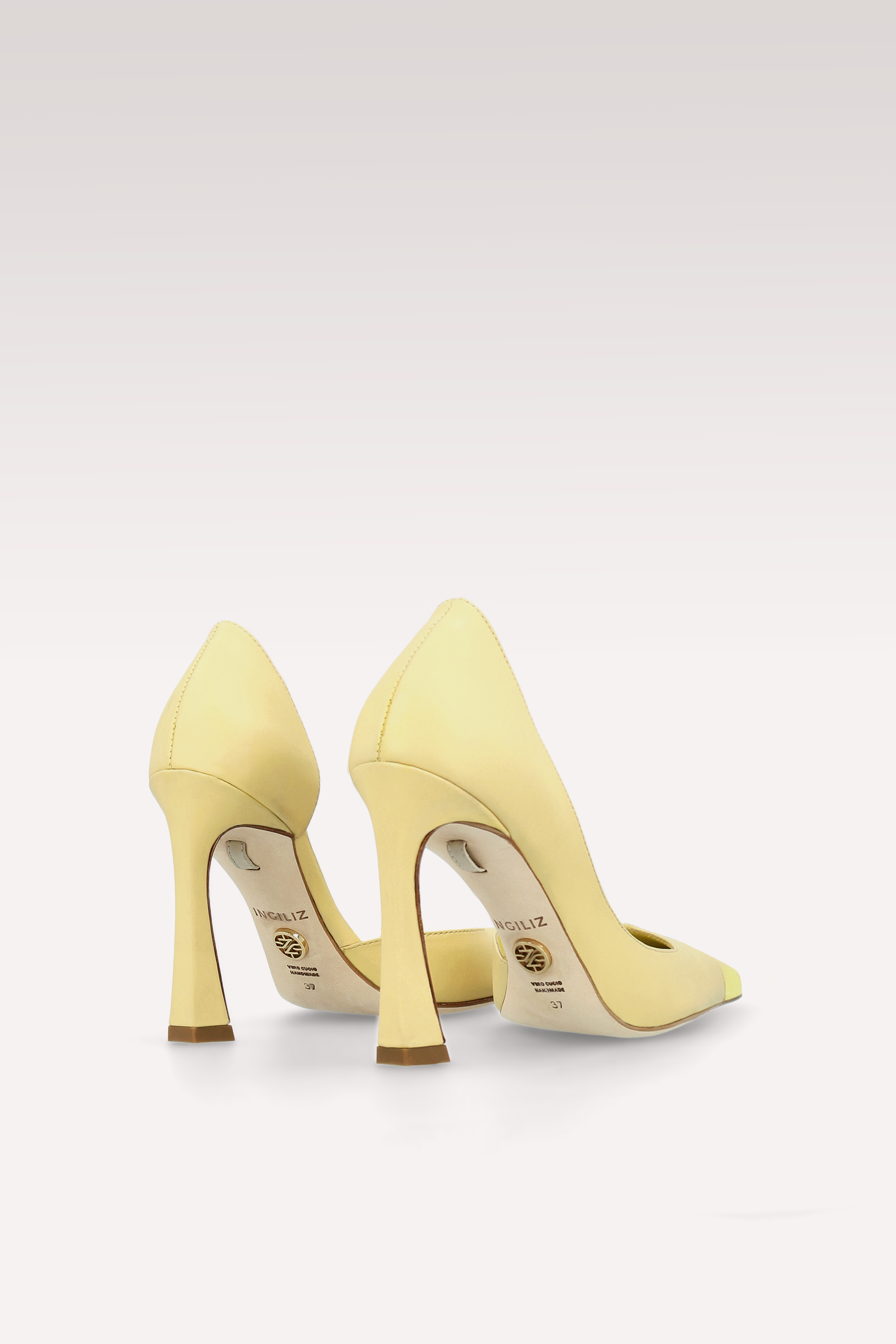 VESPER PASTEL YELLOW LEATHER PUMPS