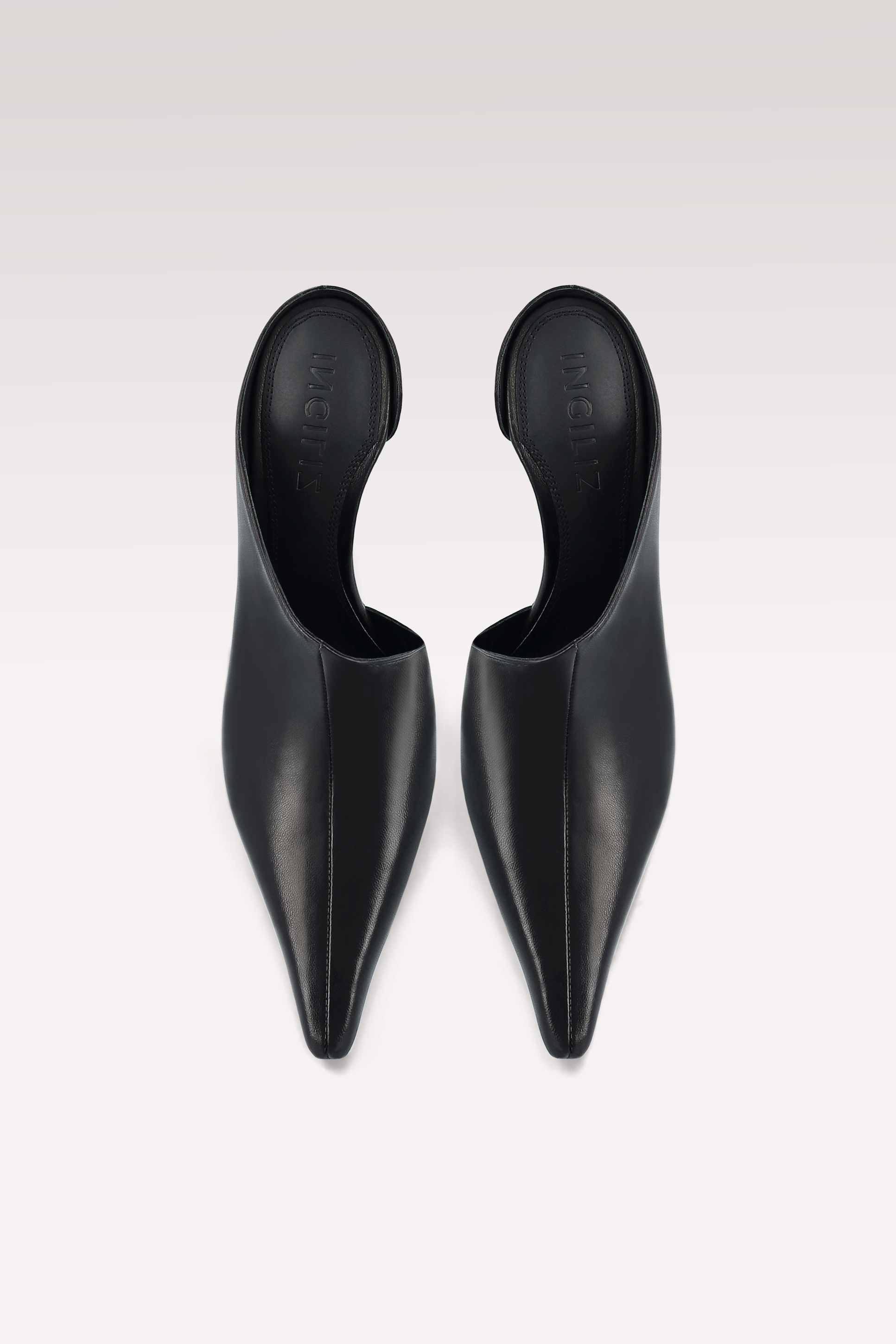 VEIL BLACK LEATHER MULES