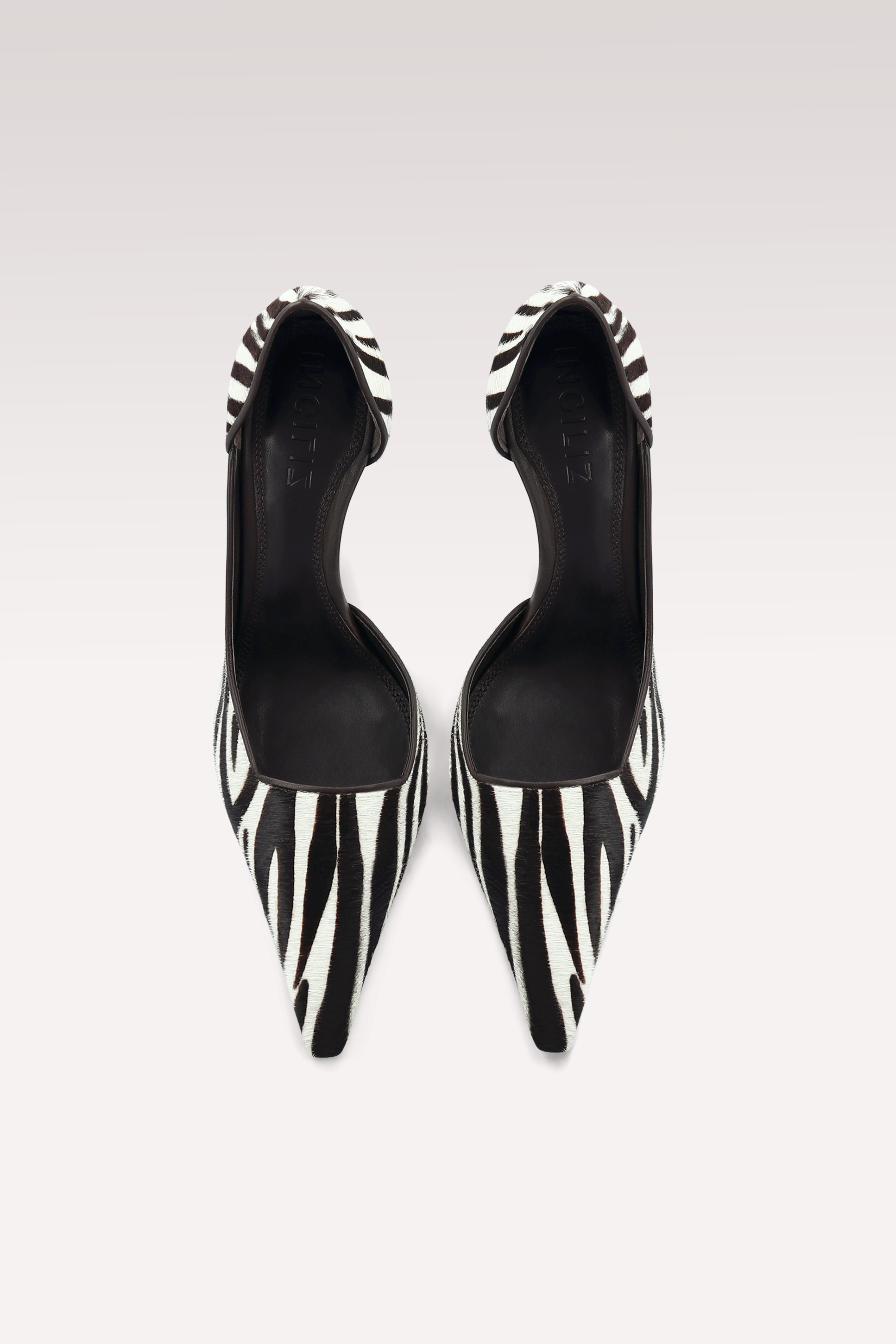 VERTEX ZEBRA PRINT CALF HAIR LEATHER PUMPS