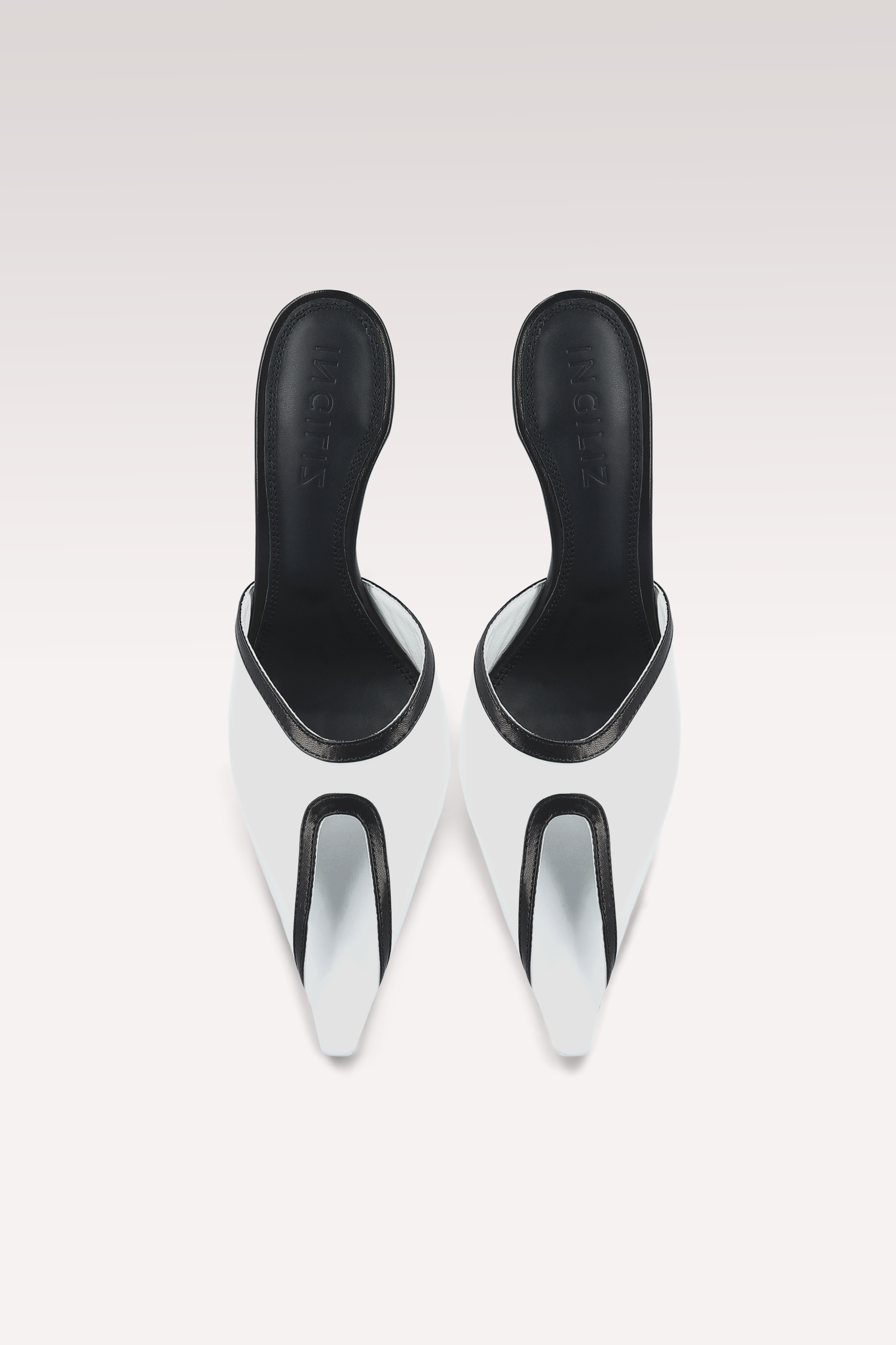 MULES VELLORA IN PELLE BIANCA E NERA