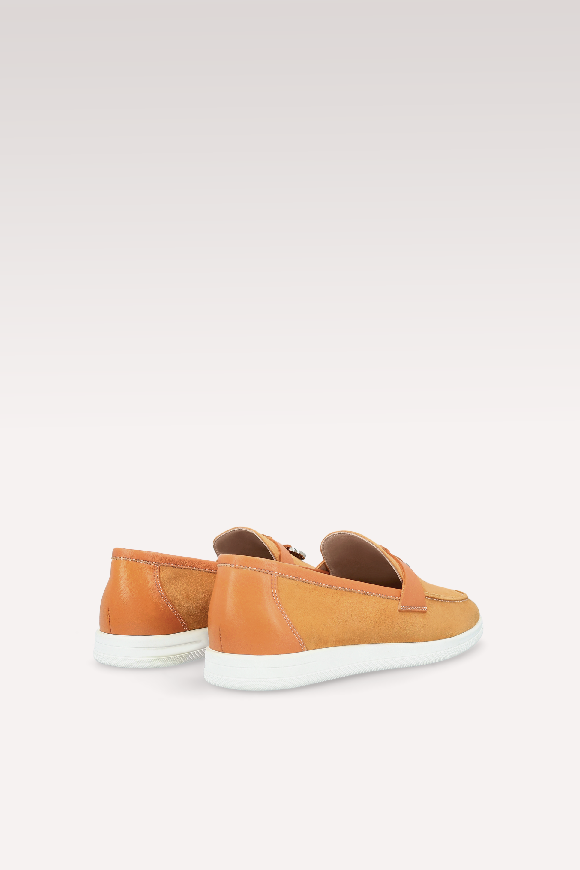 MOCASSINI PRIVE IN SUEDE E PELLE ARANCIONE