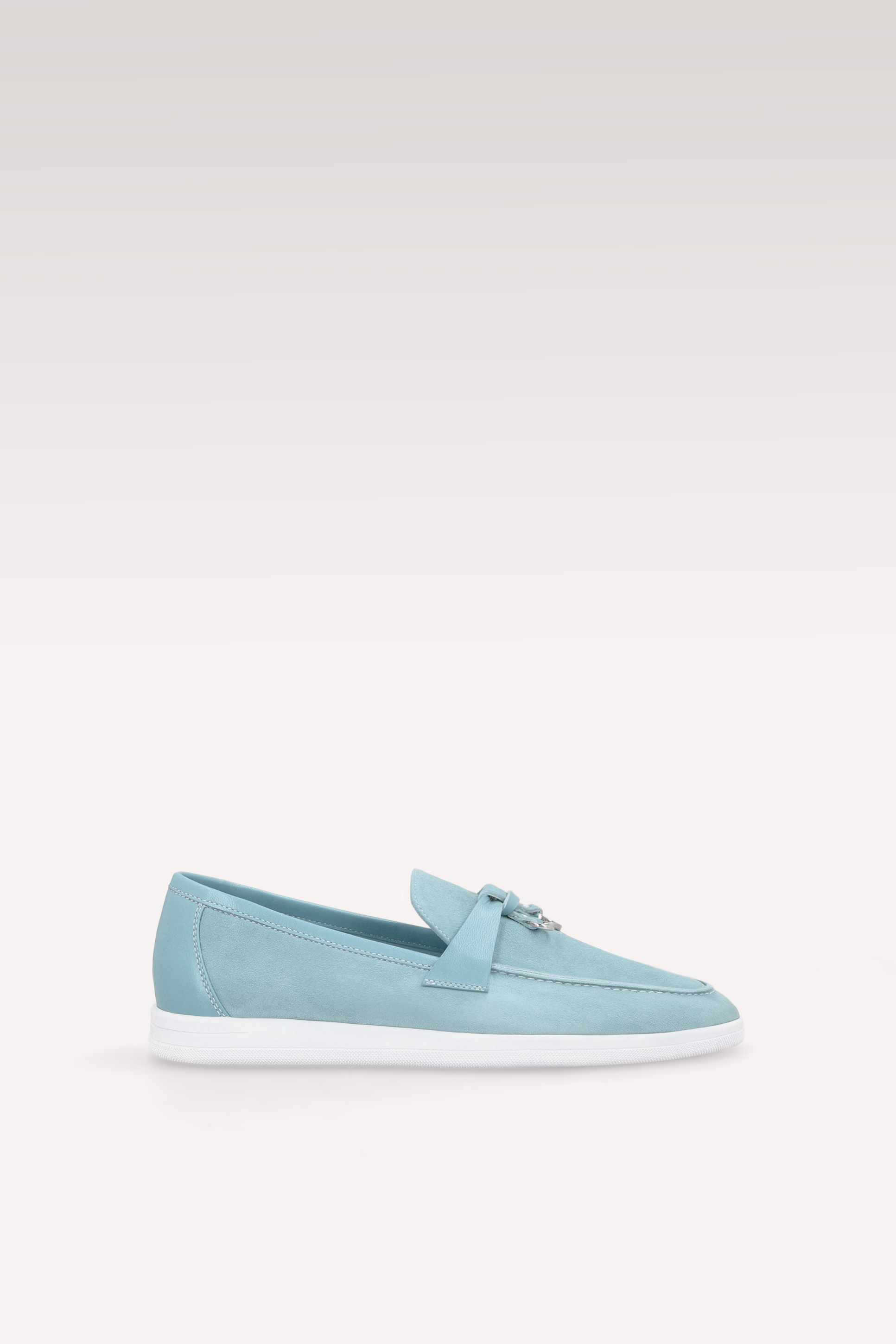 PRIVE SKY BLUE SUEDE AND LEATHER LOAFERS