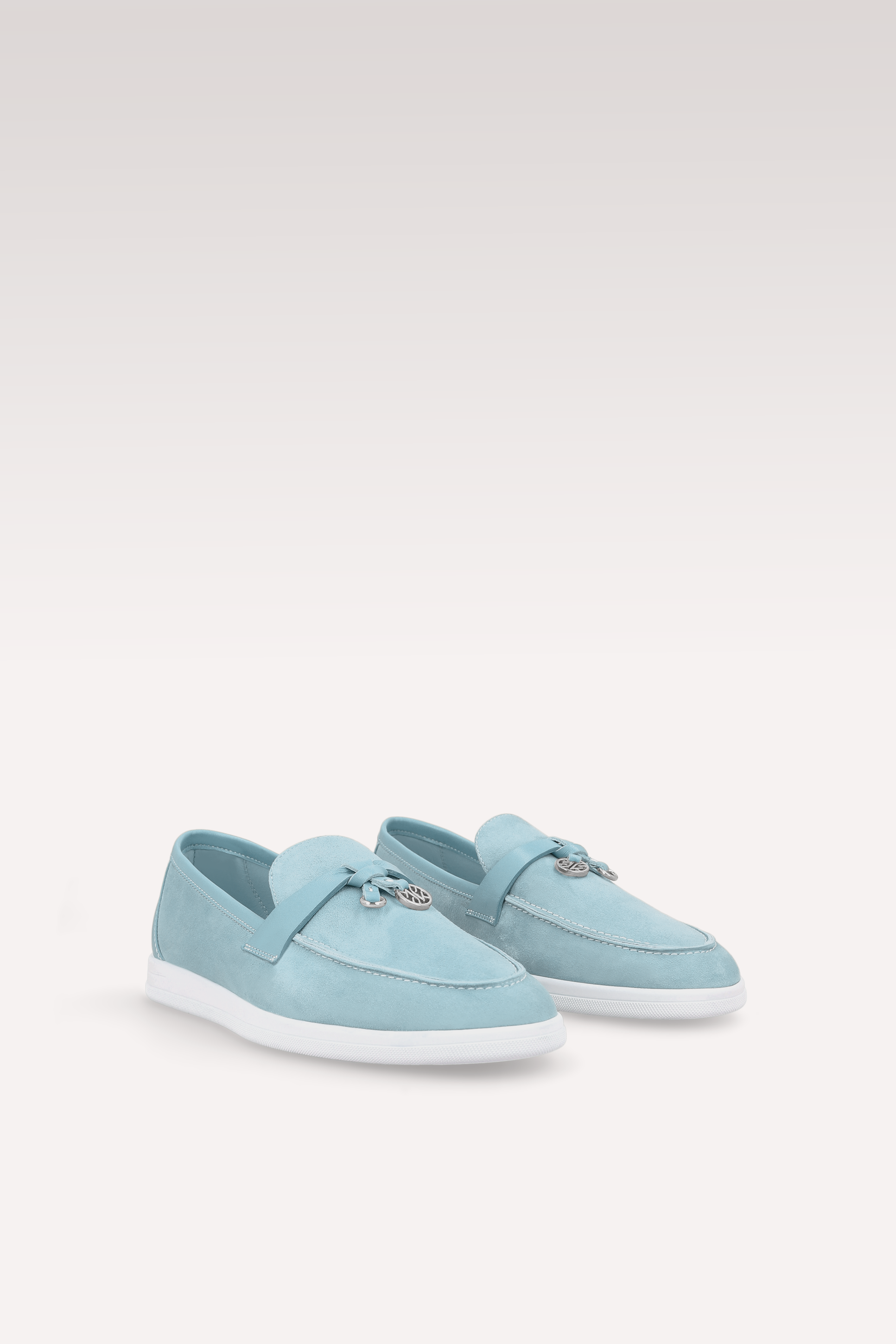 MOCASSINI PRIVE IN SUEDE E PELLE AZZURRI