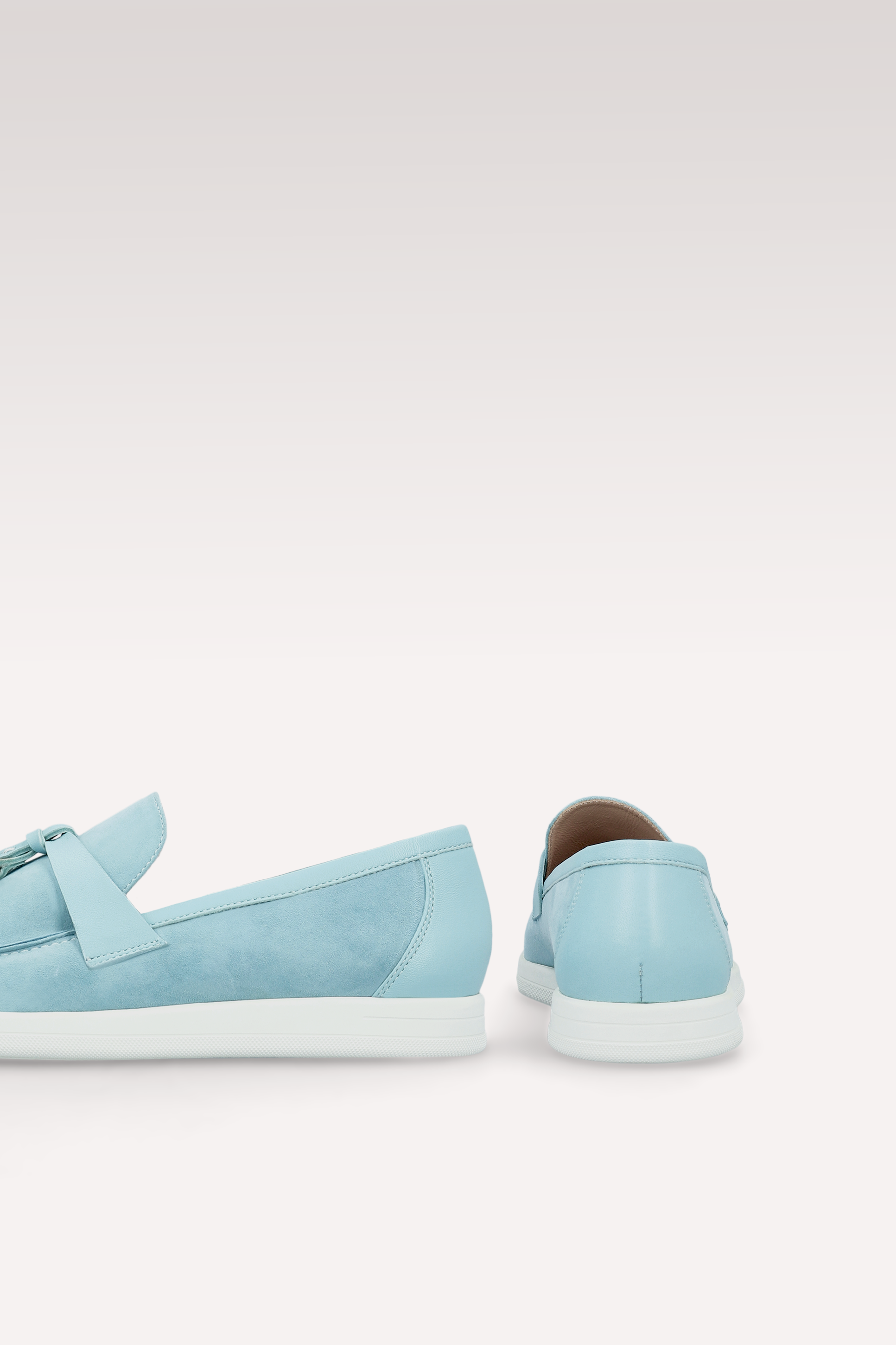 PRIVE SKY BLUE SUEDE AND LEATHER LOAFERS