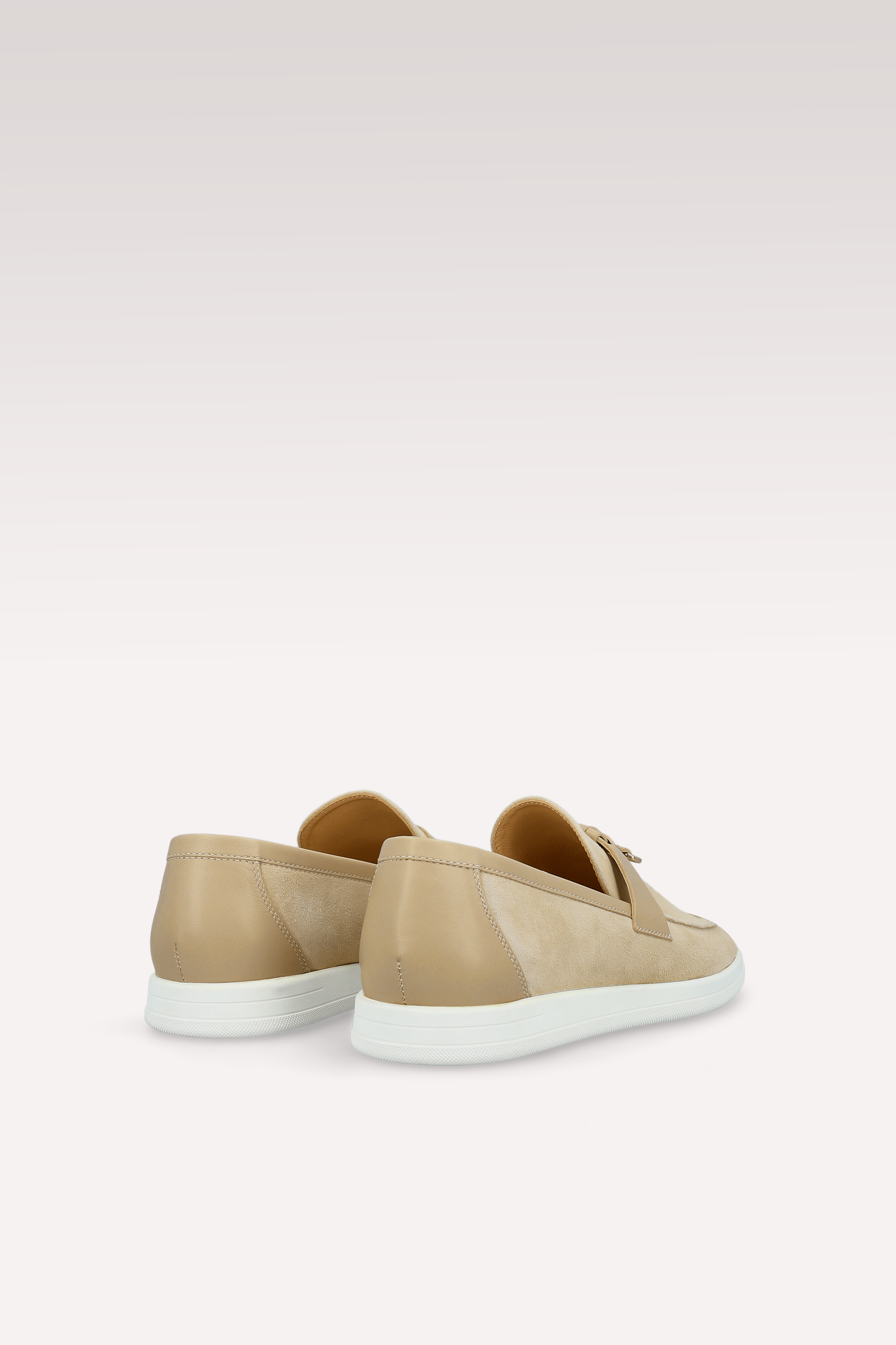 PRIVE NUDE SUEDE AND LEATHER LOAFERS