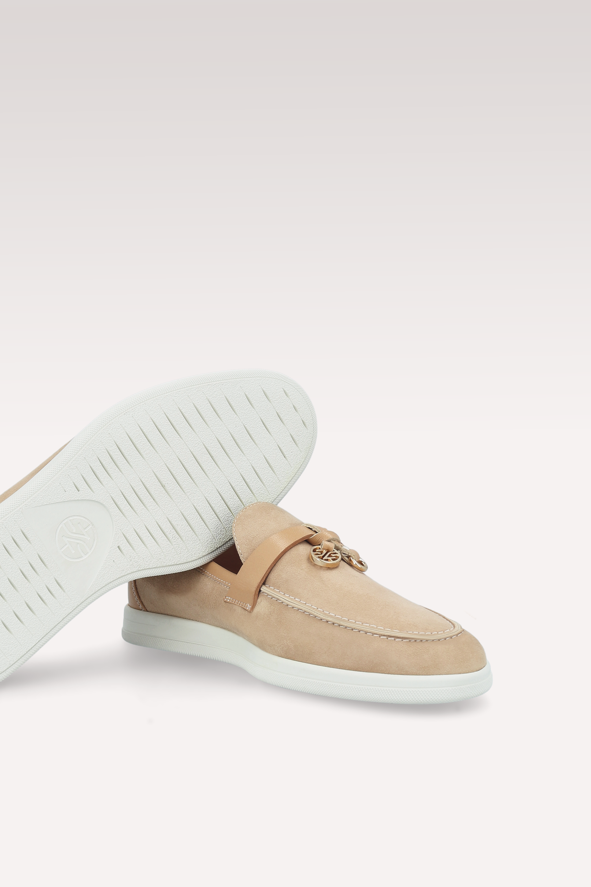 MOCASSINI PRIVE IN PELLE E CAMOSCIO NUDE/ CIPRO 7026 BEIGE