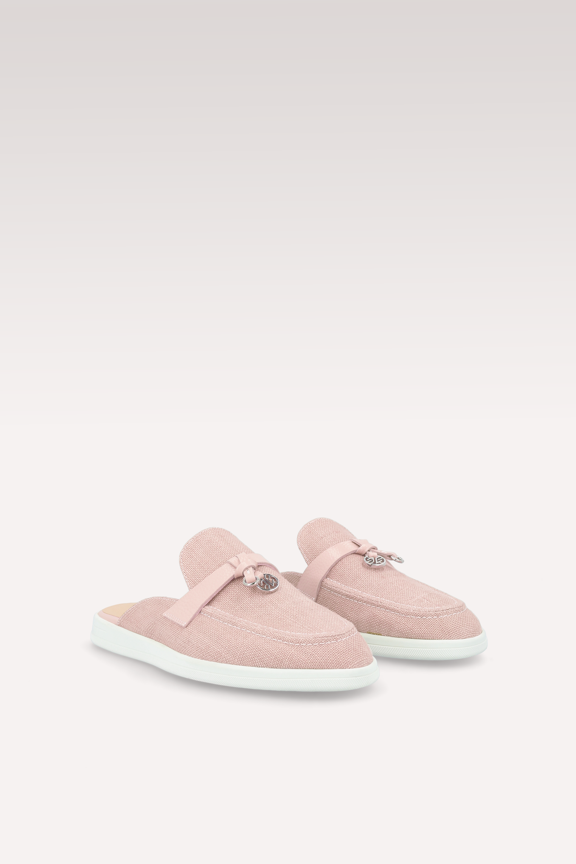 ECLAT PINK LINEN MULES