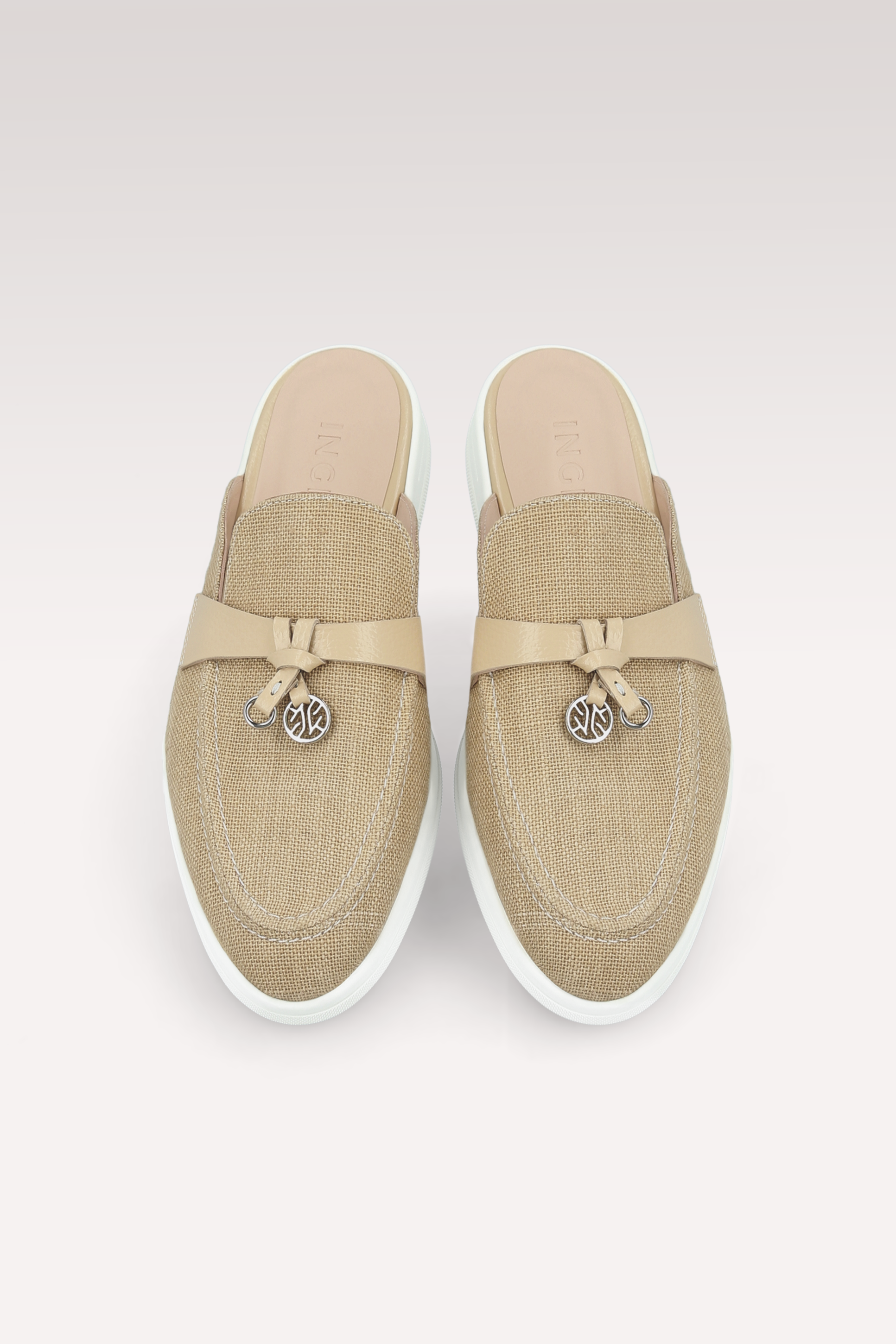 ECLAT BEIGE LINEN MULES