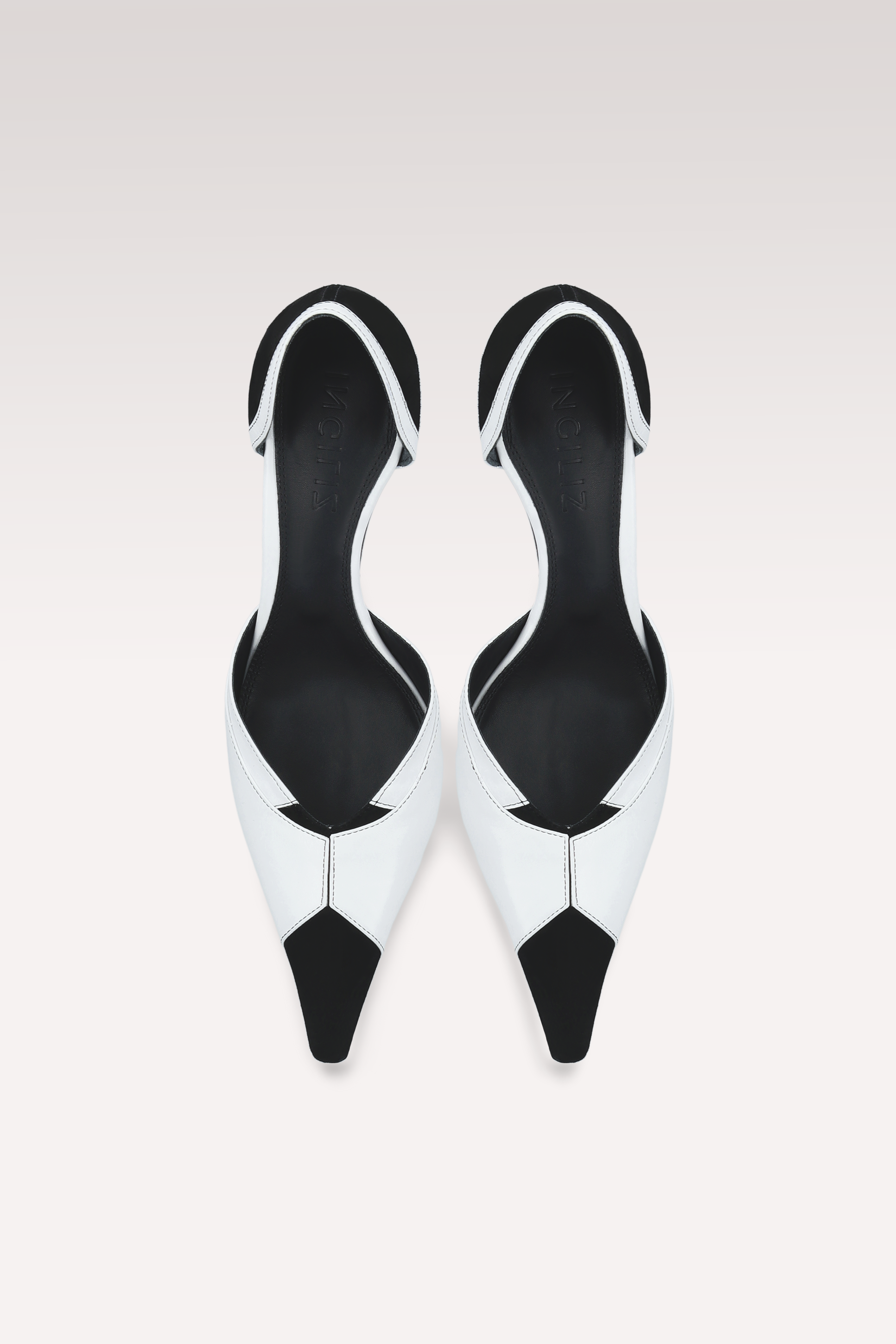 MERYL WHITE AND BLACK SUEDE LEATHER PUMPS