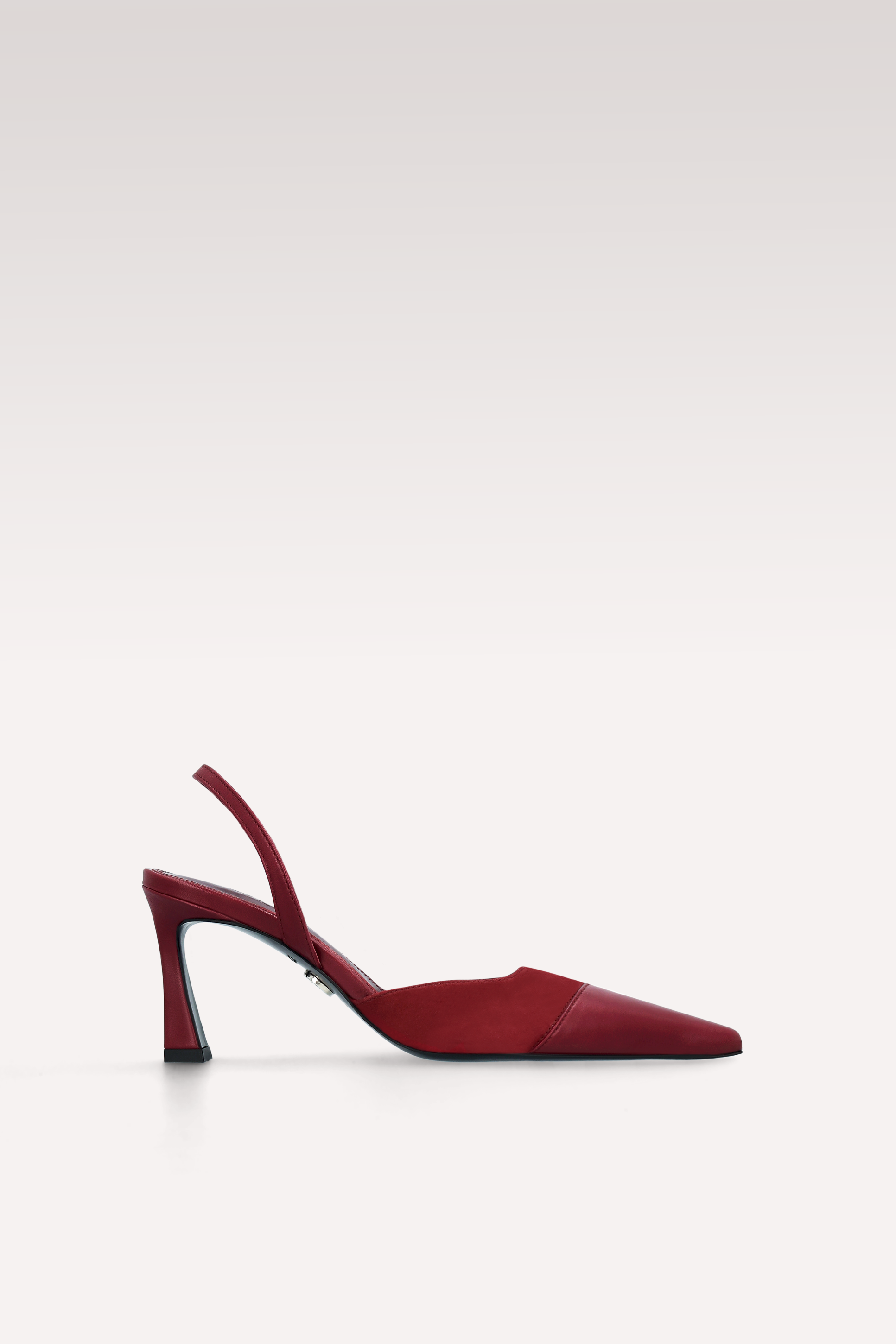 JODIE BORDOEAUX SUEDE AND LEATHER SLINGBACKS