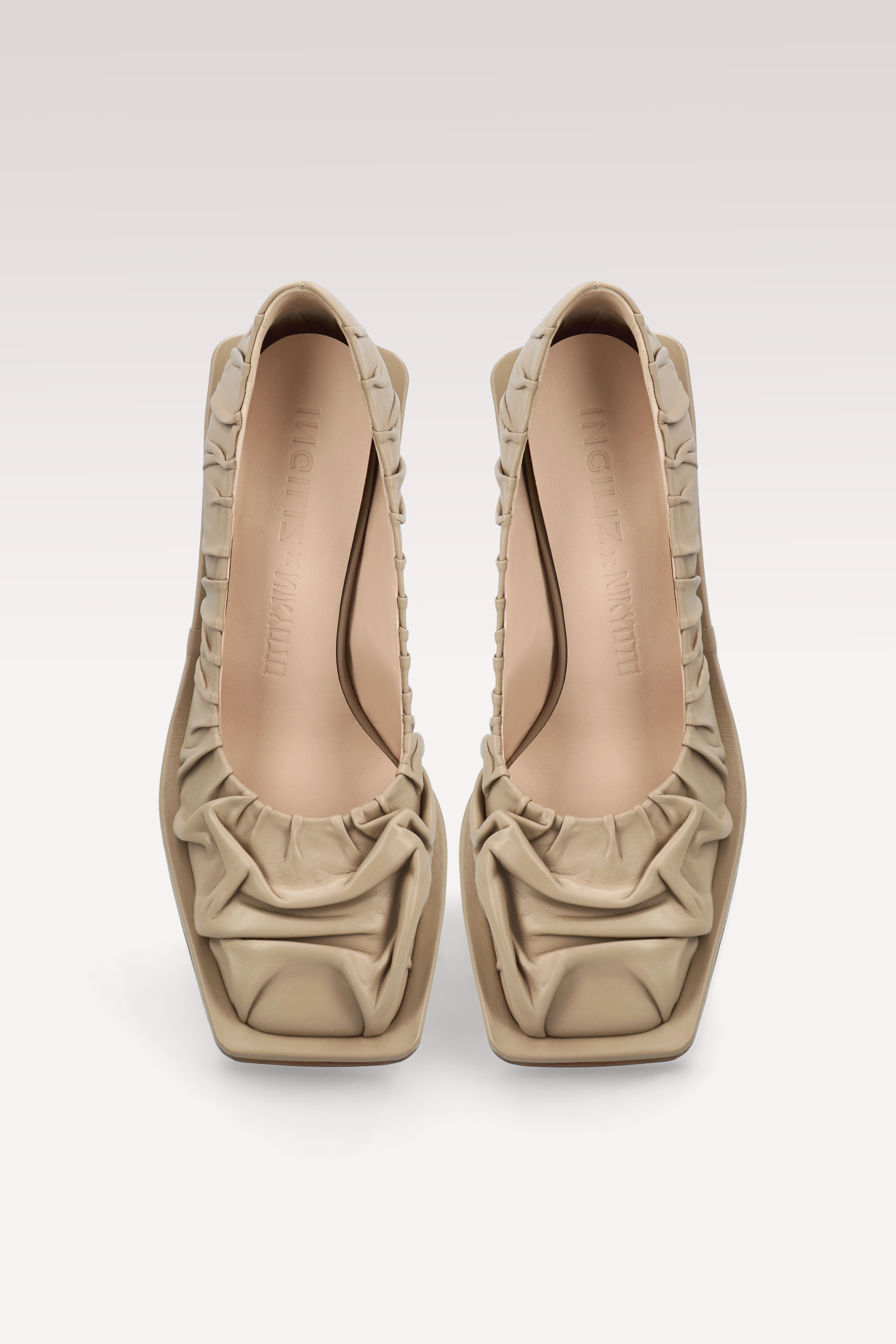 KA TAUPE SOFT NAPPA LEATHER PUMPS