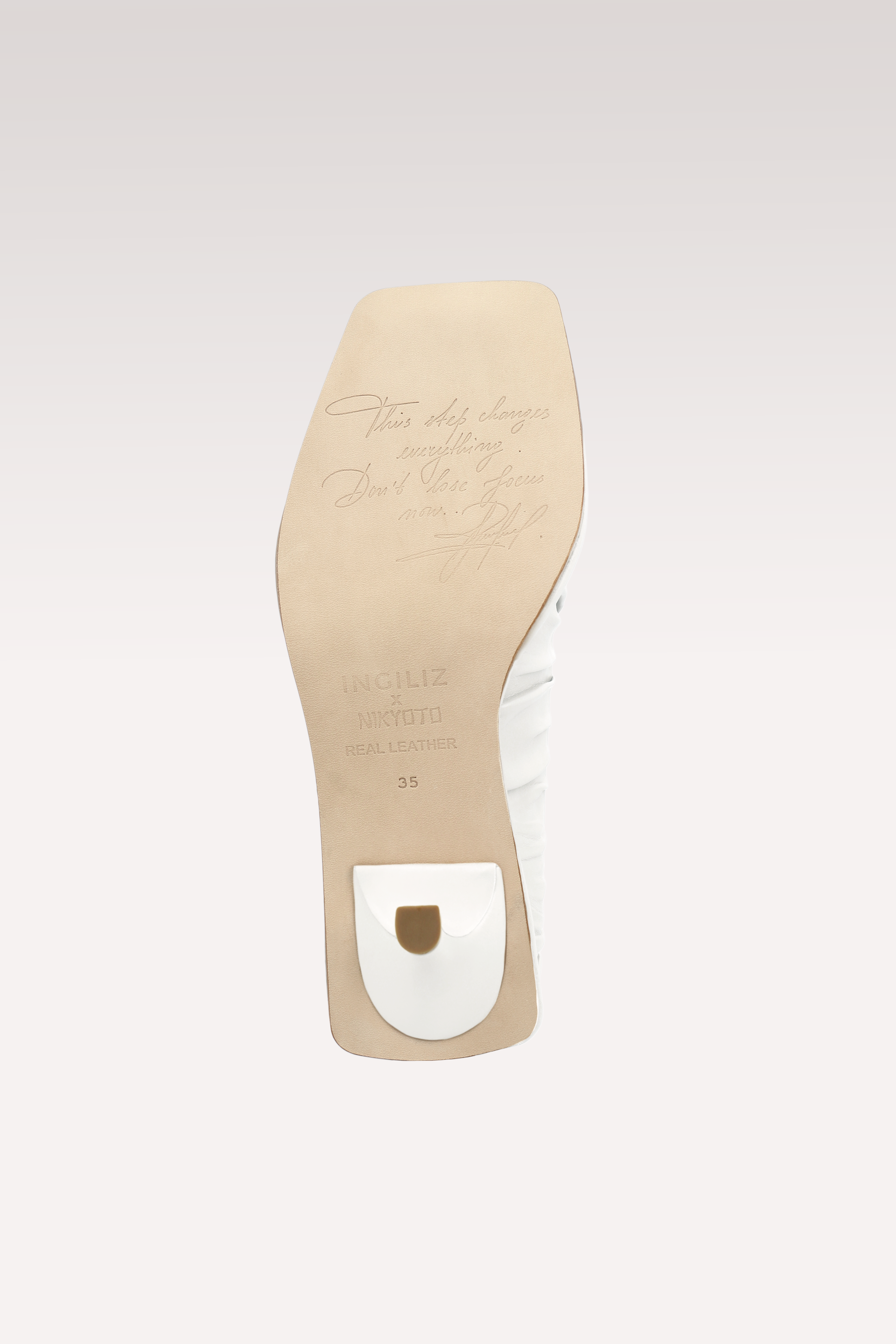 KA WHITE SOFT NAPPA LEATHER PUMPS
