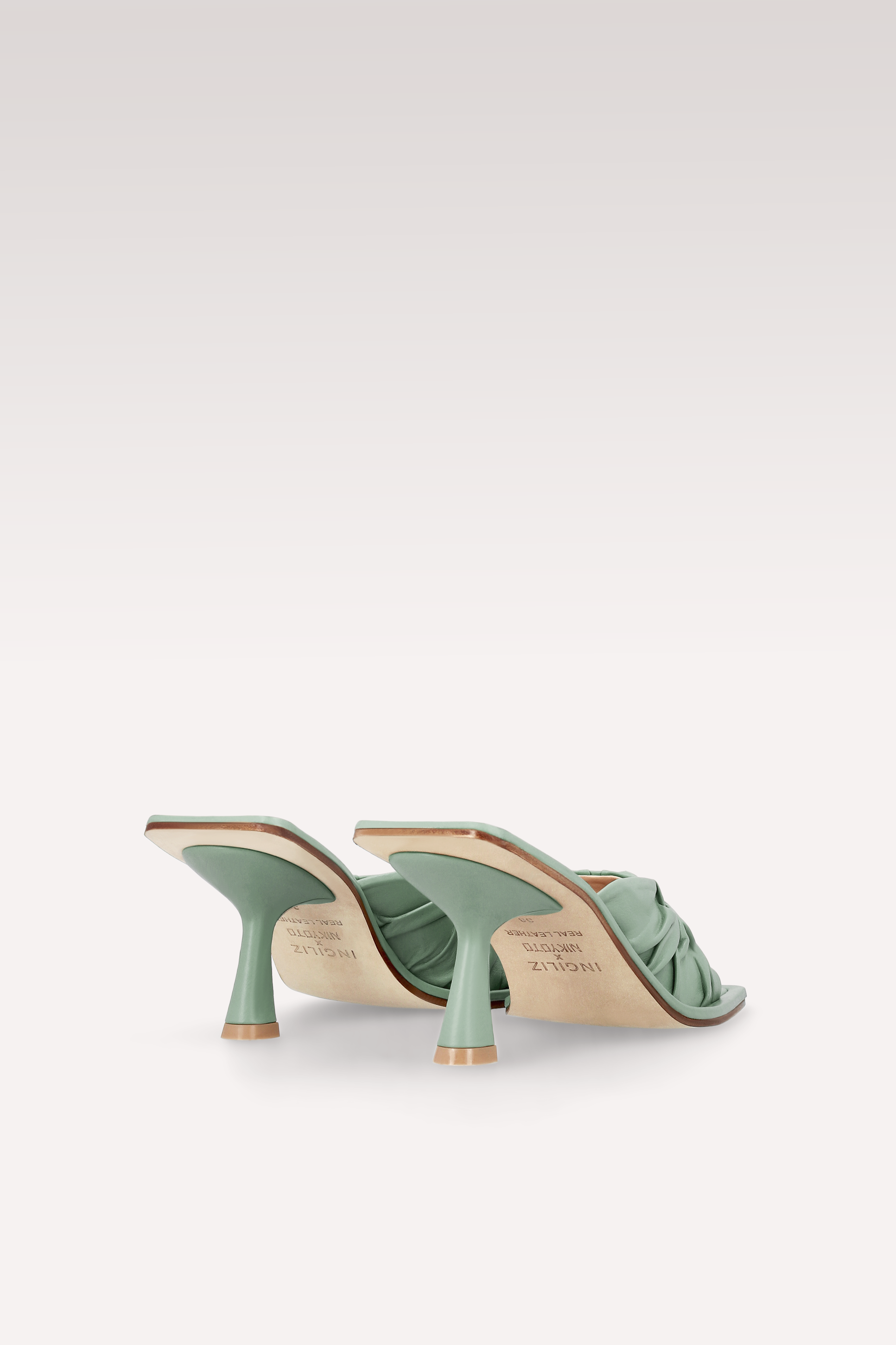 ZORI MULE IN PELLE MENTA