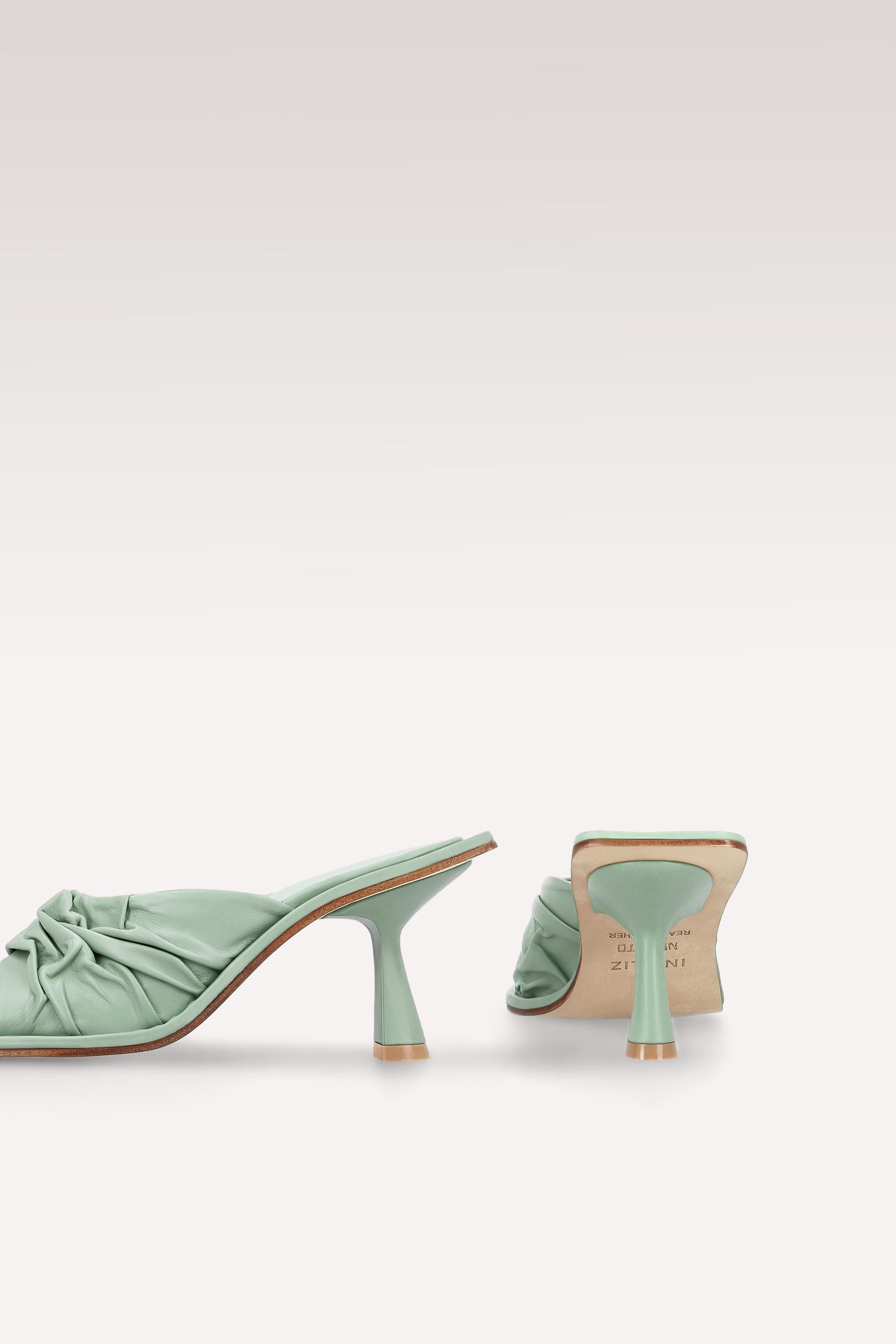 ZORI MULE IN PELLE MENTA