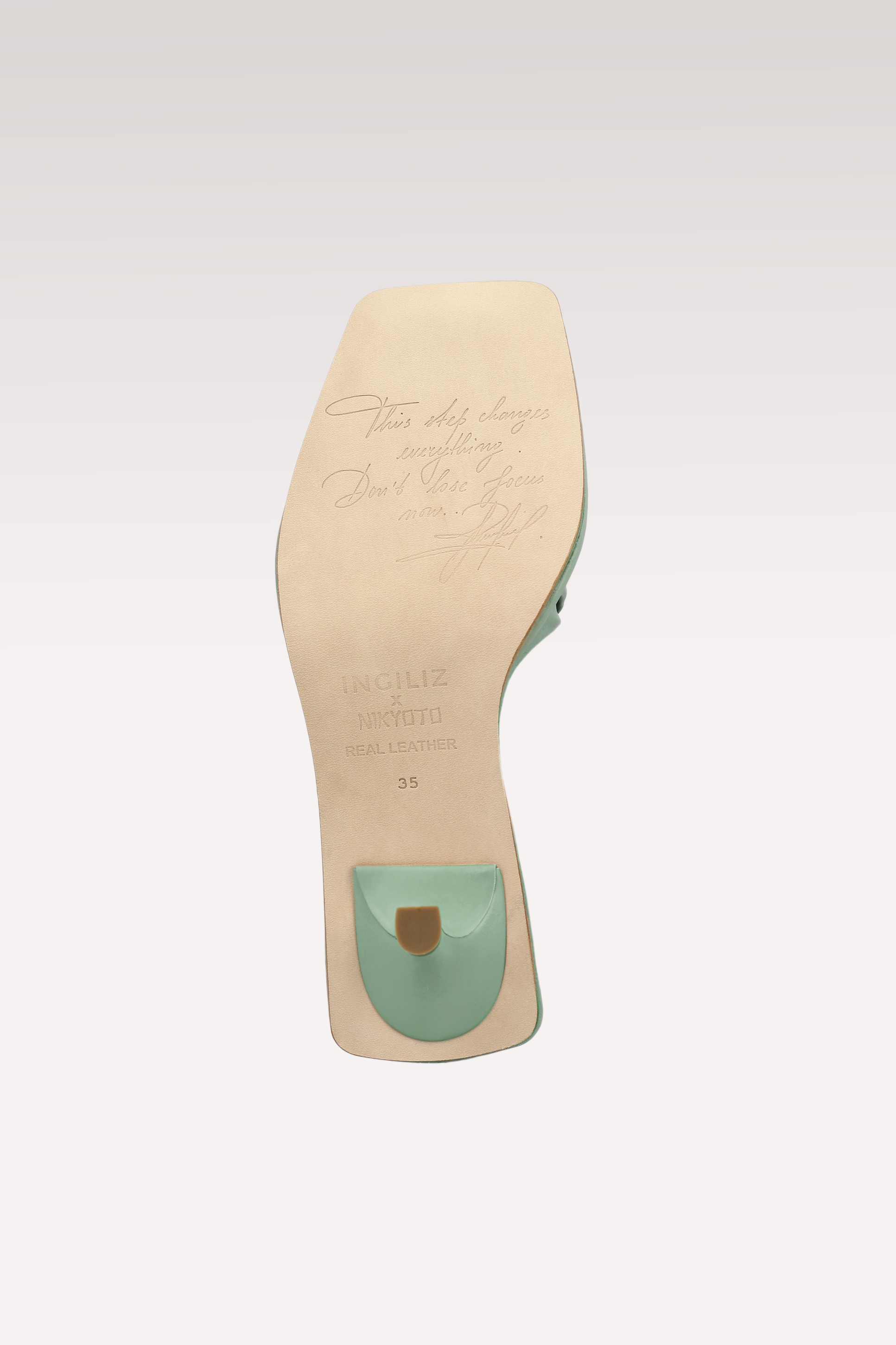 ZORI MULE IN PELLE MENTA