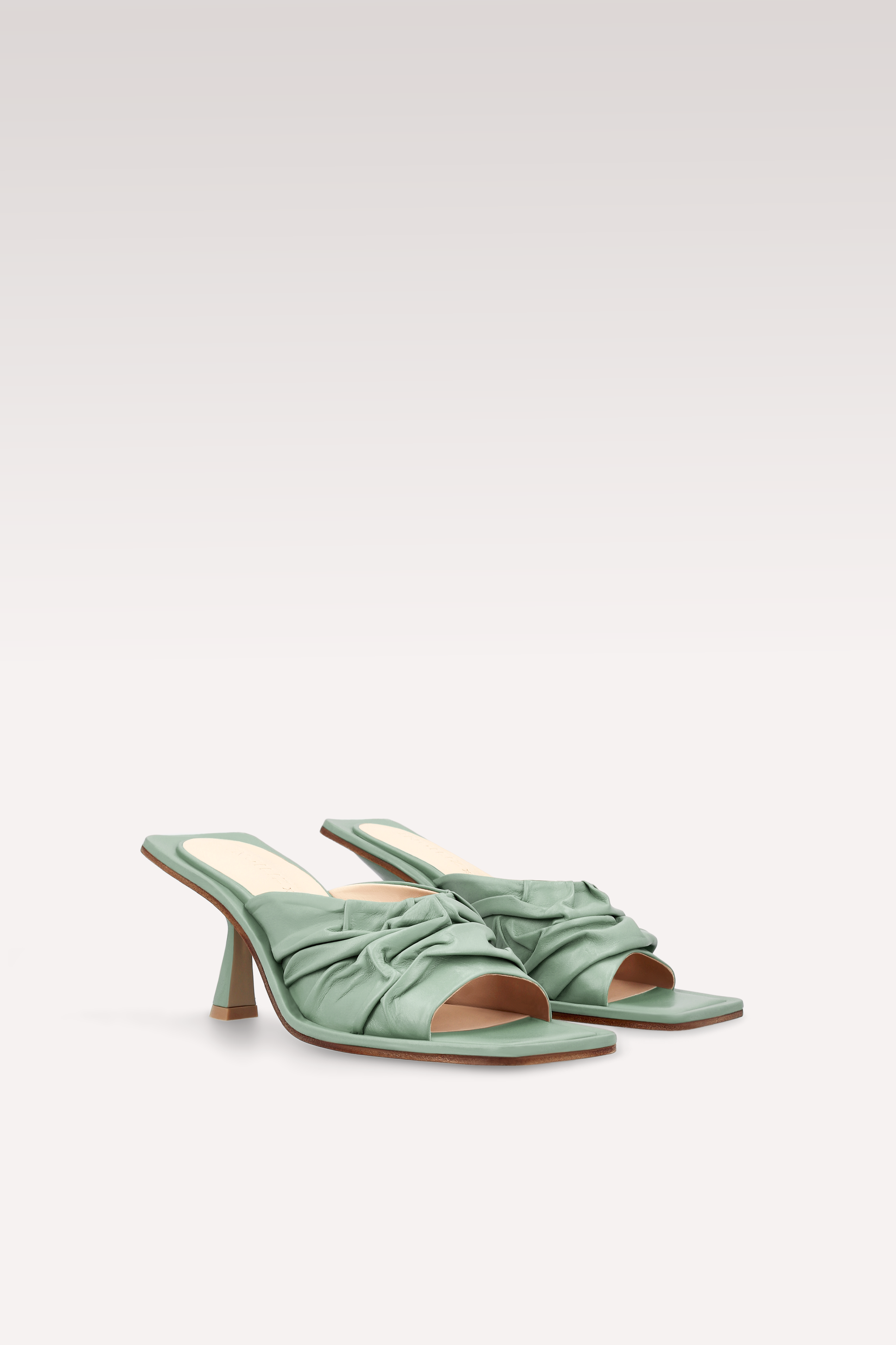 ZORI MULE IN PELLE MENTA