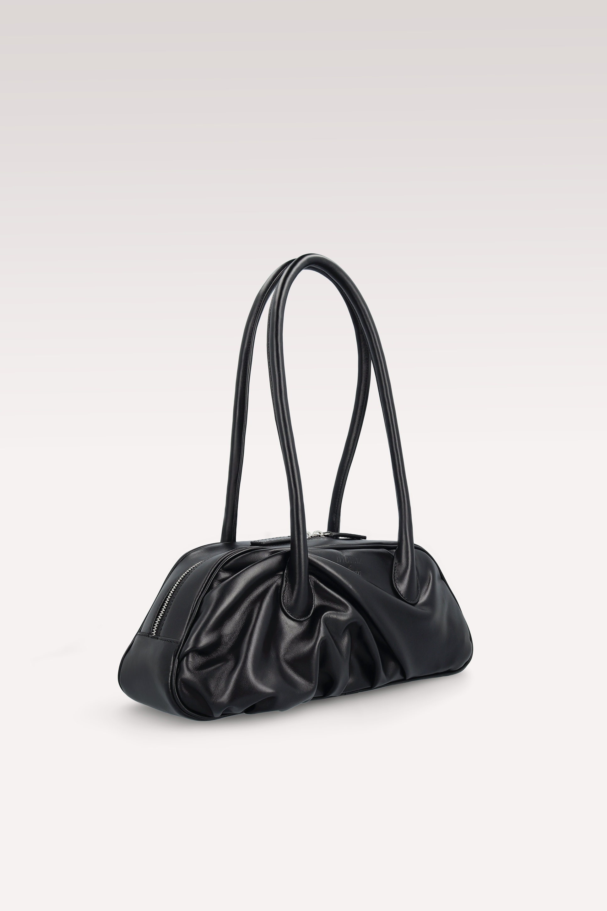 BORSA A SPALLA NAMI IN PELLE NAPPA NERA