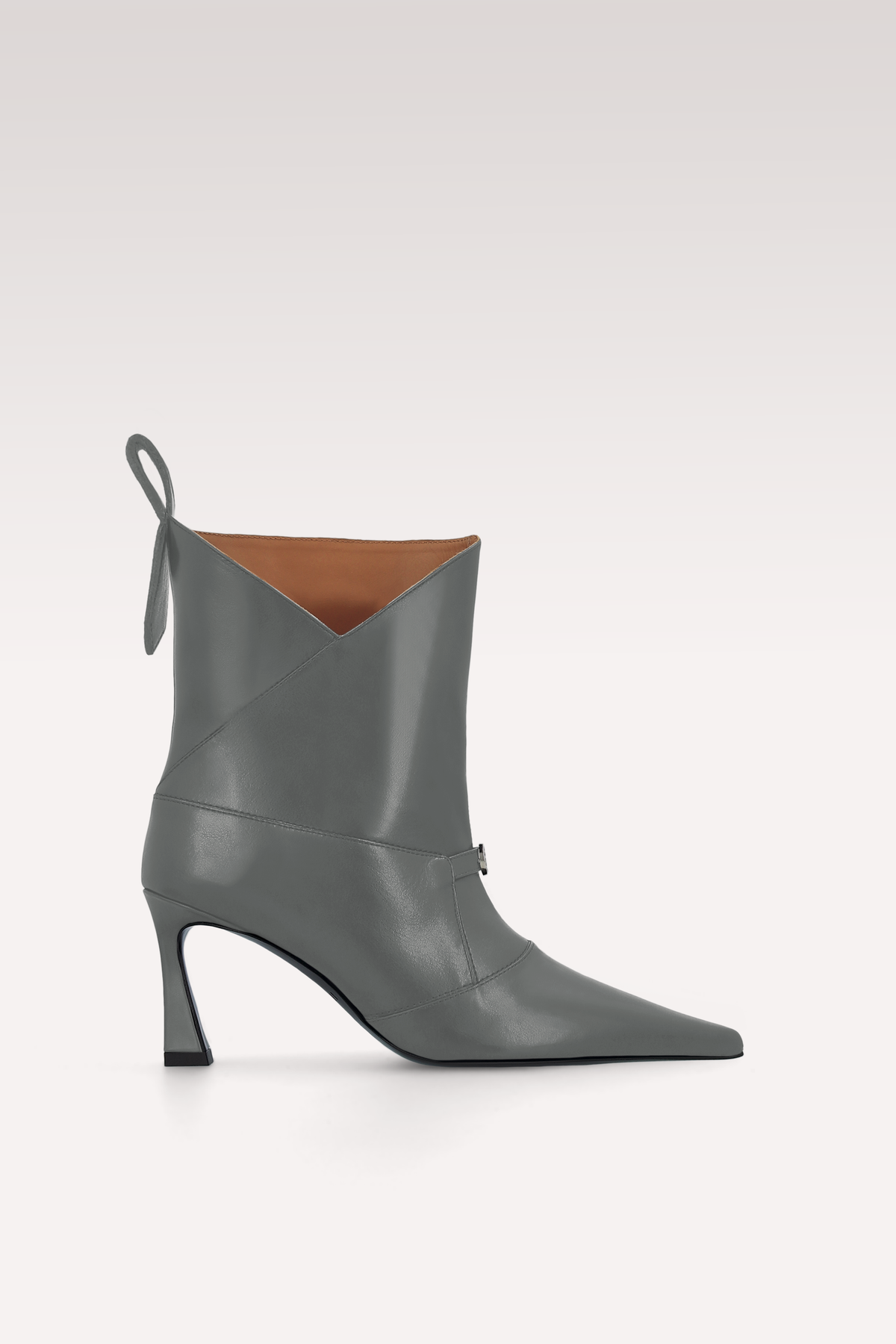ELIN GREY LEATHER ANKLE BOOTS