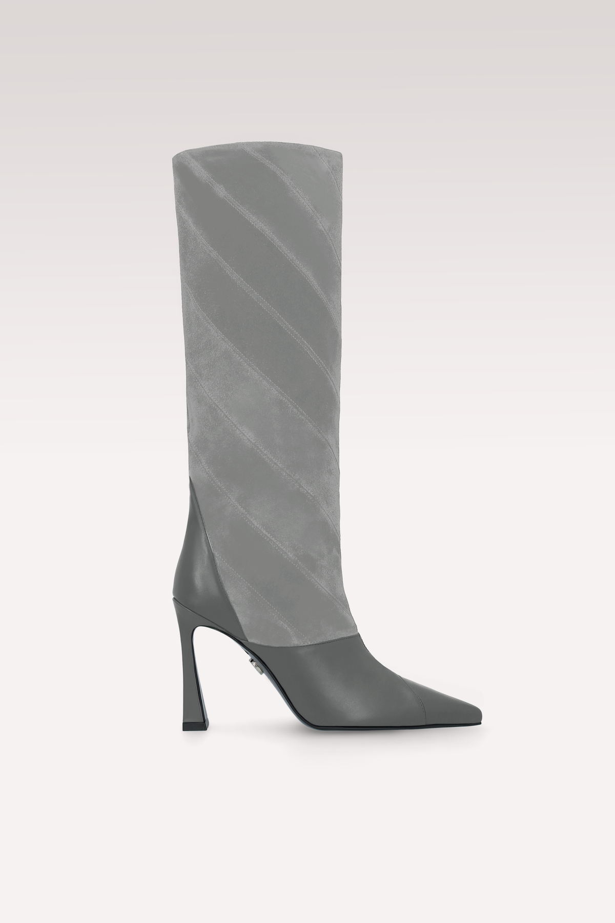 KALIS GREY LEATHER AND SUEDE BOOTS