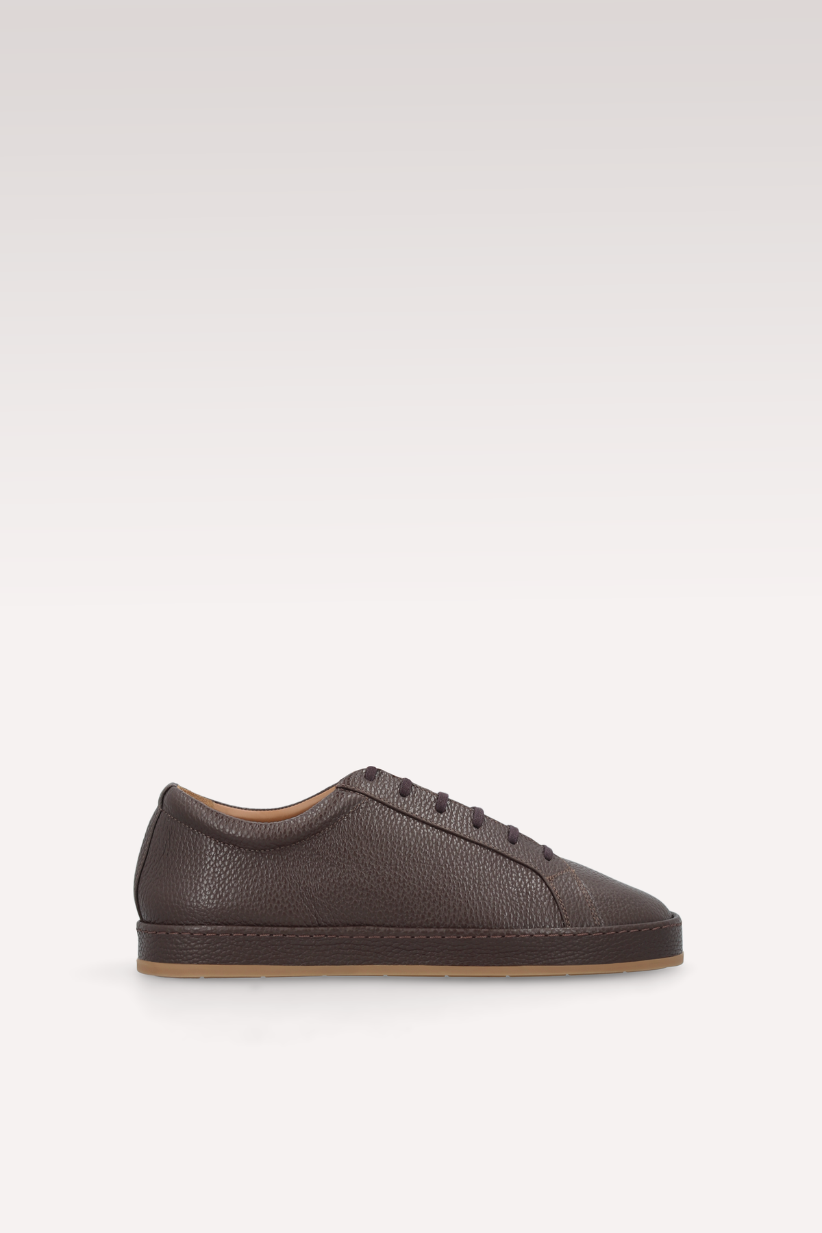 ENZO BROWN GRAIN LEATHER SNEAKERS