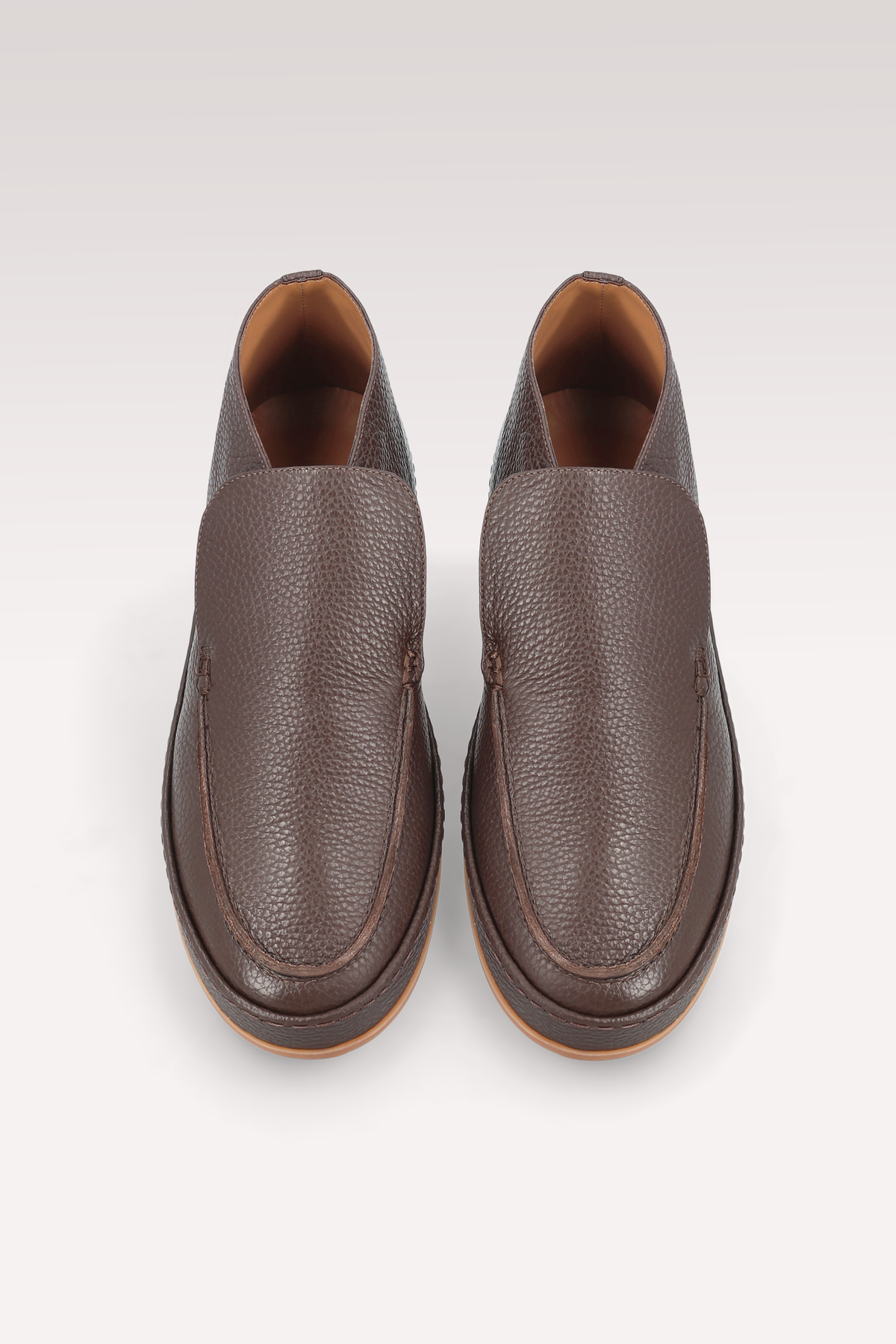 ROMEO BROWN GRAIN LEATHER ANKLE BOOTS