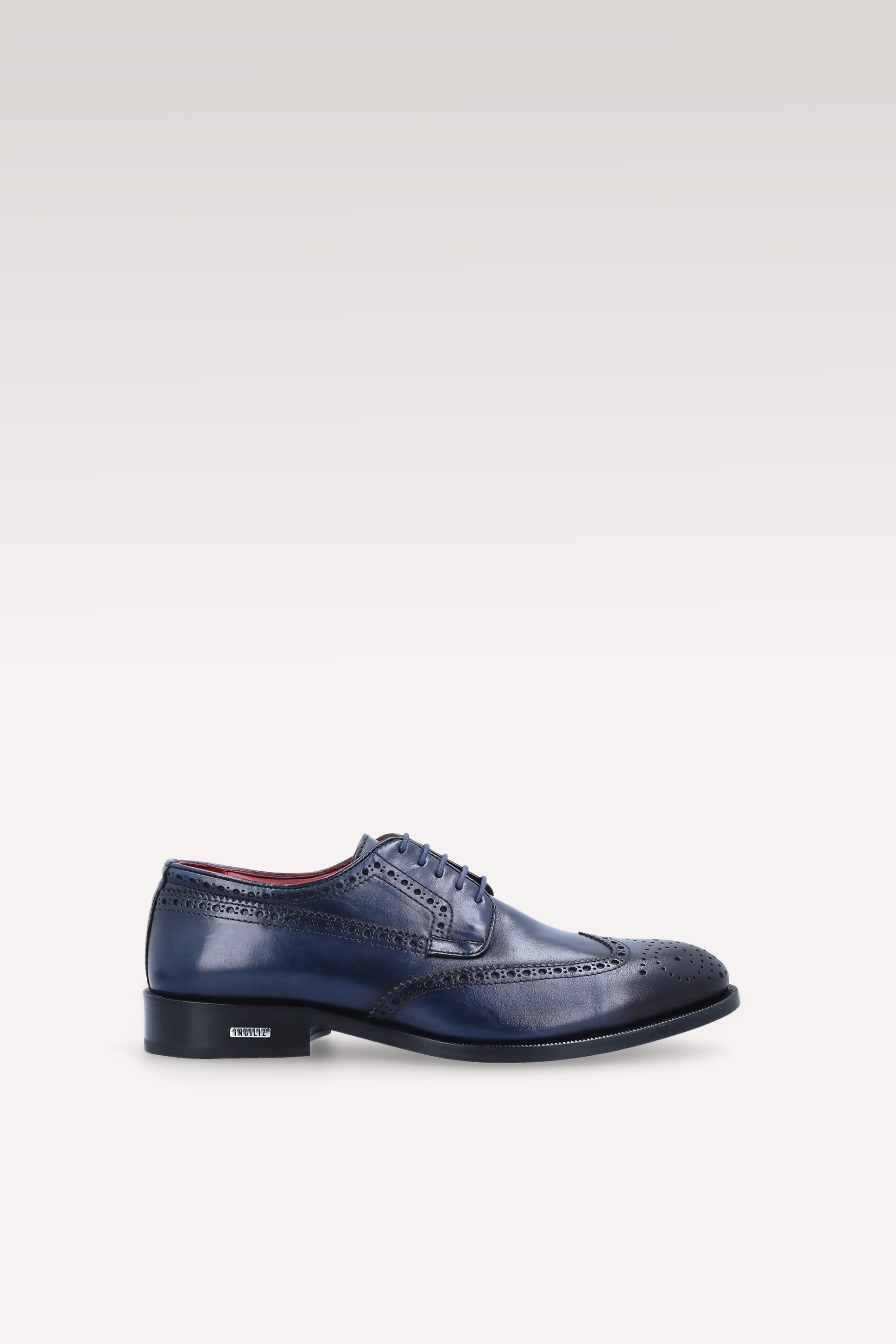 BERGAMO 01 BLUE LEATHER DERBY SHOES