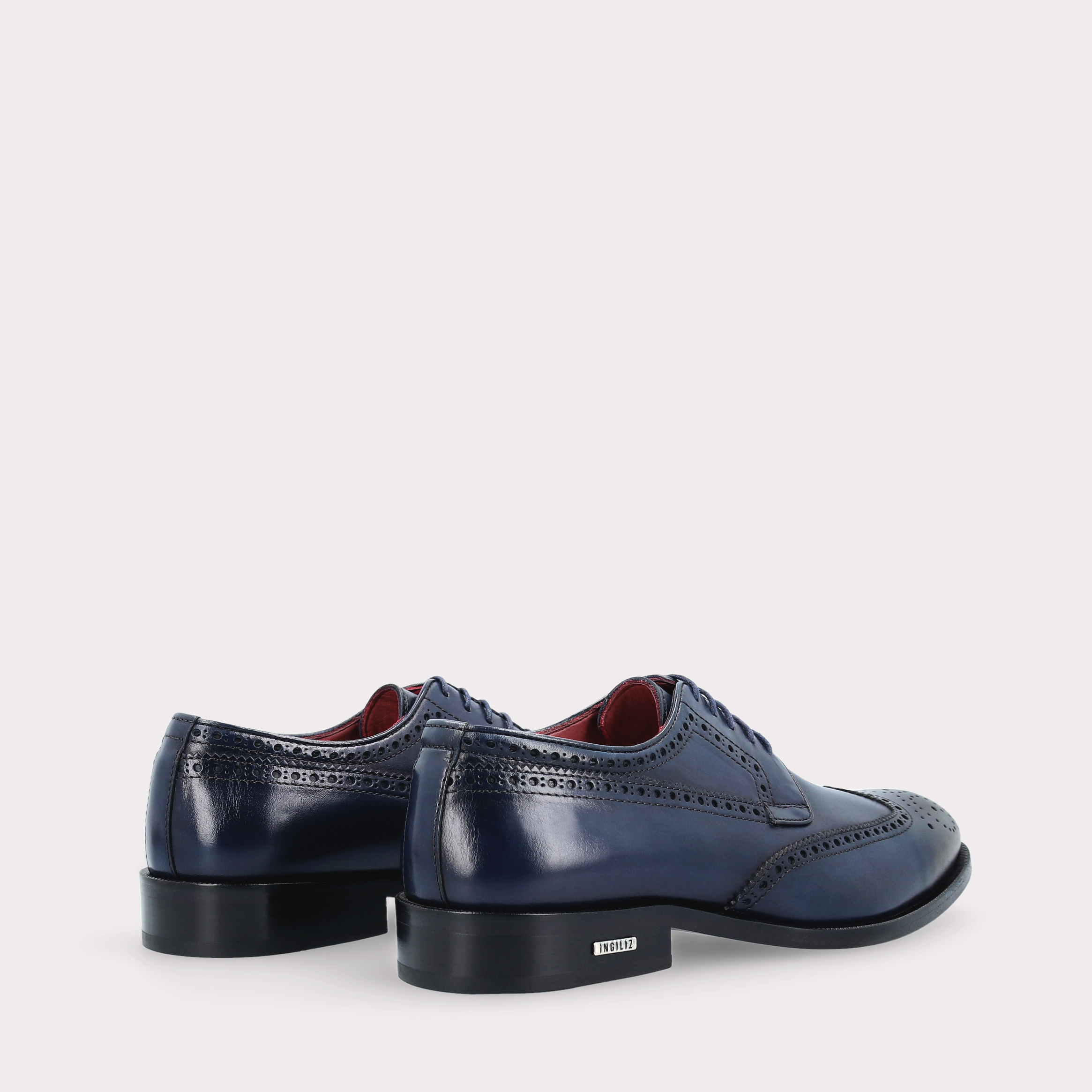 BERGAMO 01 dark blue leather derby shoes