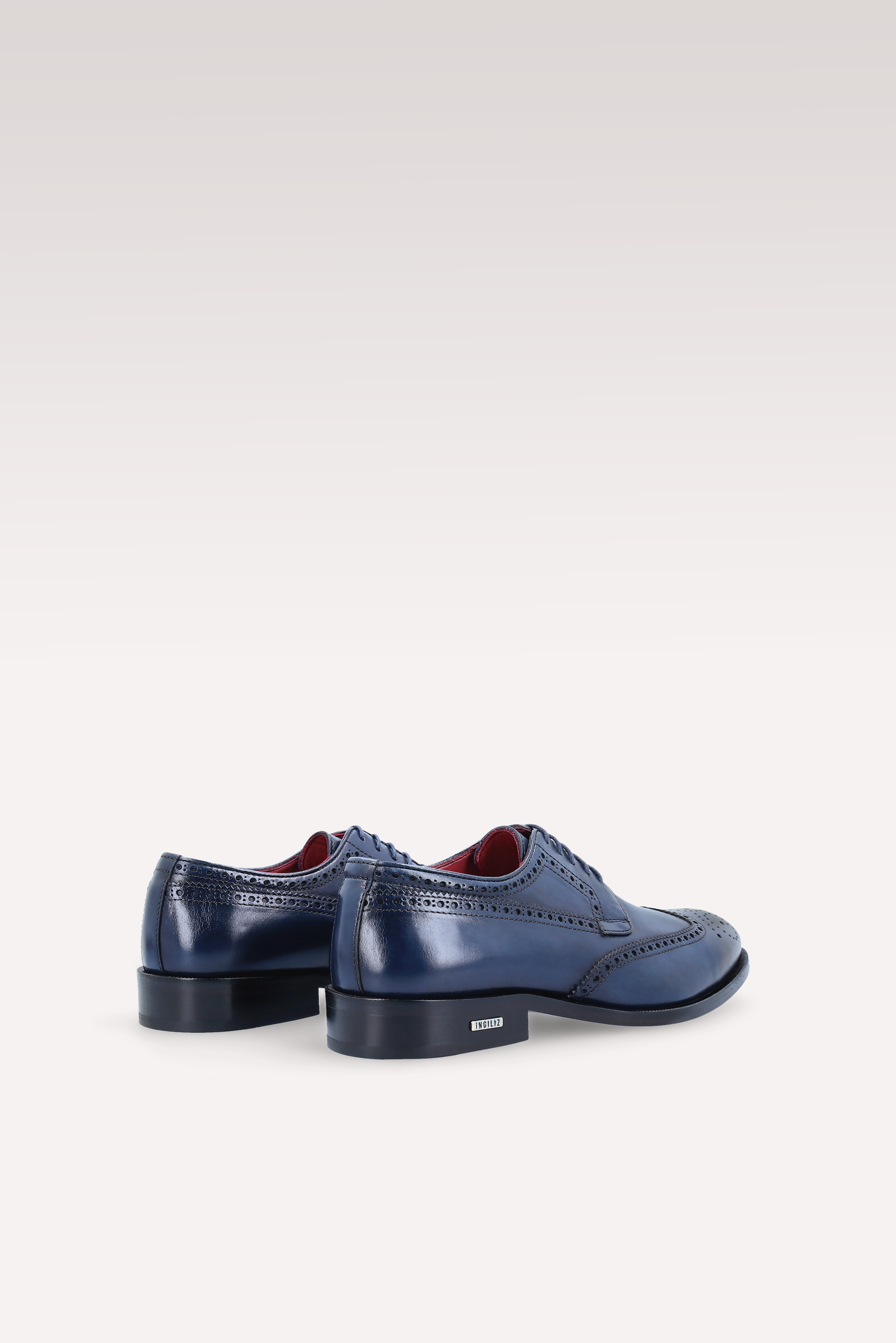 BERGAMO 01 BLUE LEATHER DERBY SHOES AND ALEN LEATHER BELT