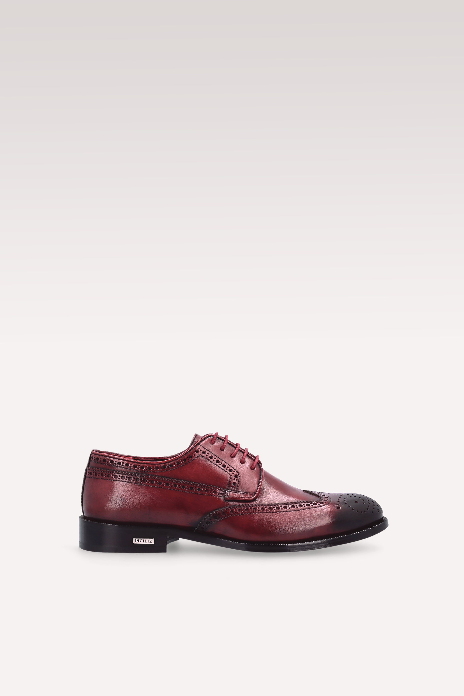 BERGAMO 01 bordeaux leather derby shoes