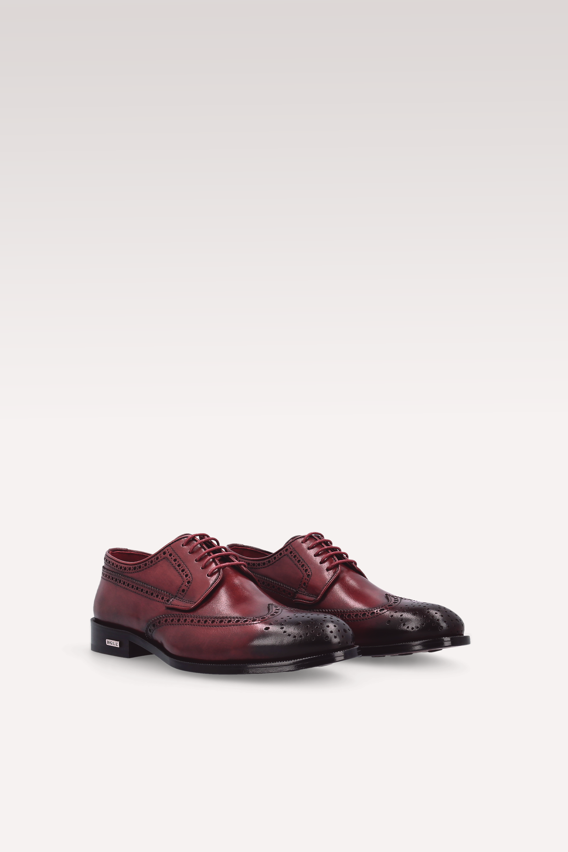 BERGAMO 01 bordeaux leather derby shoes