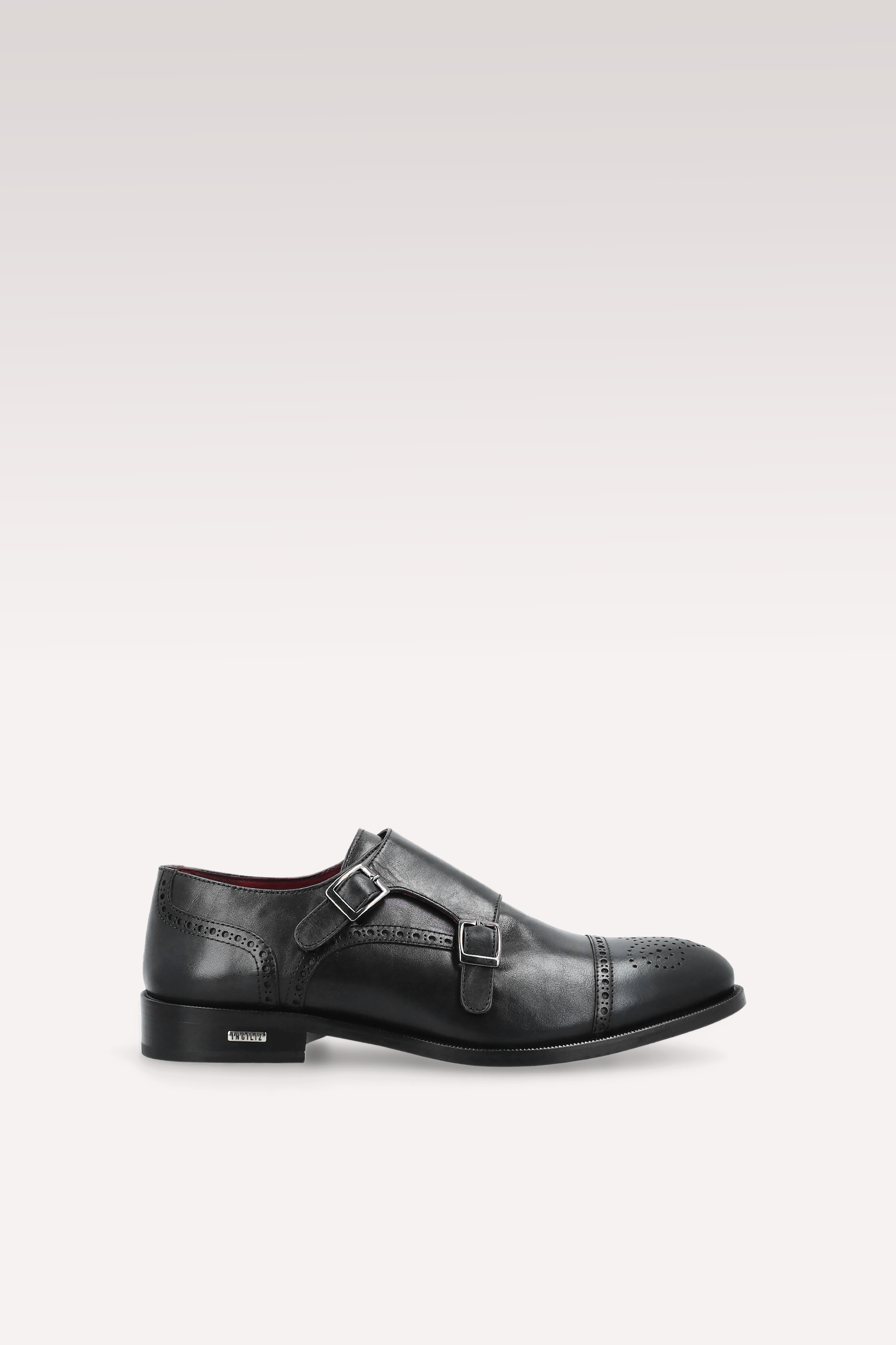 TRENTO 01 black leather monk strap shoes