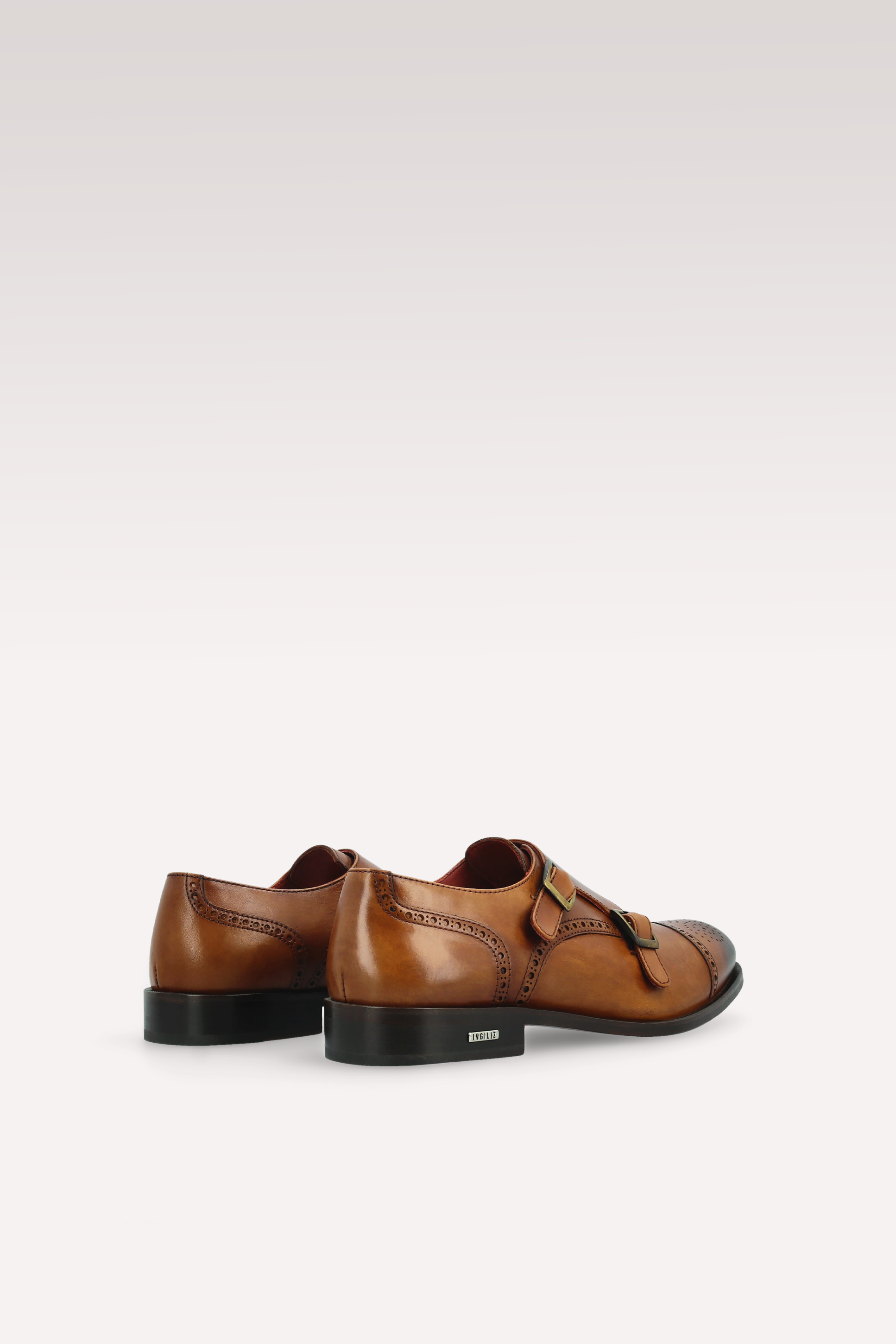 TRENTO 01 brown leather monk strap shoes