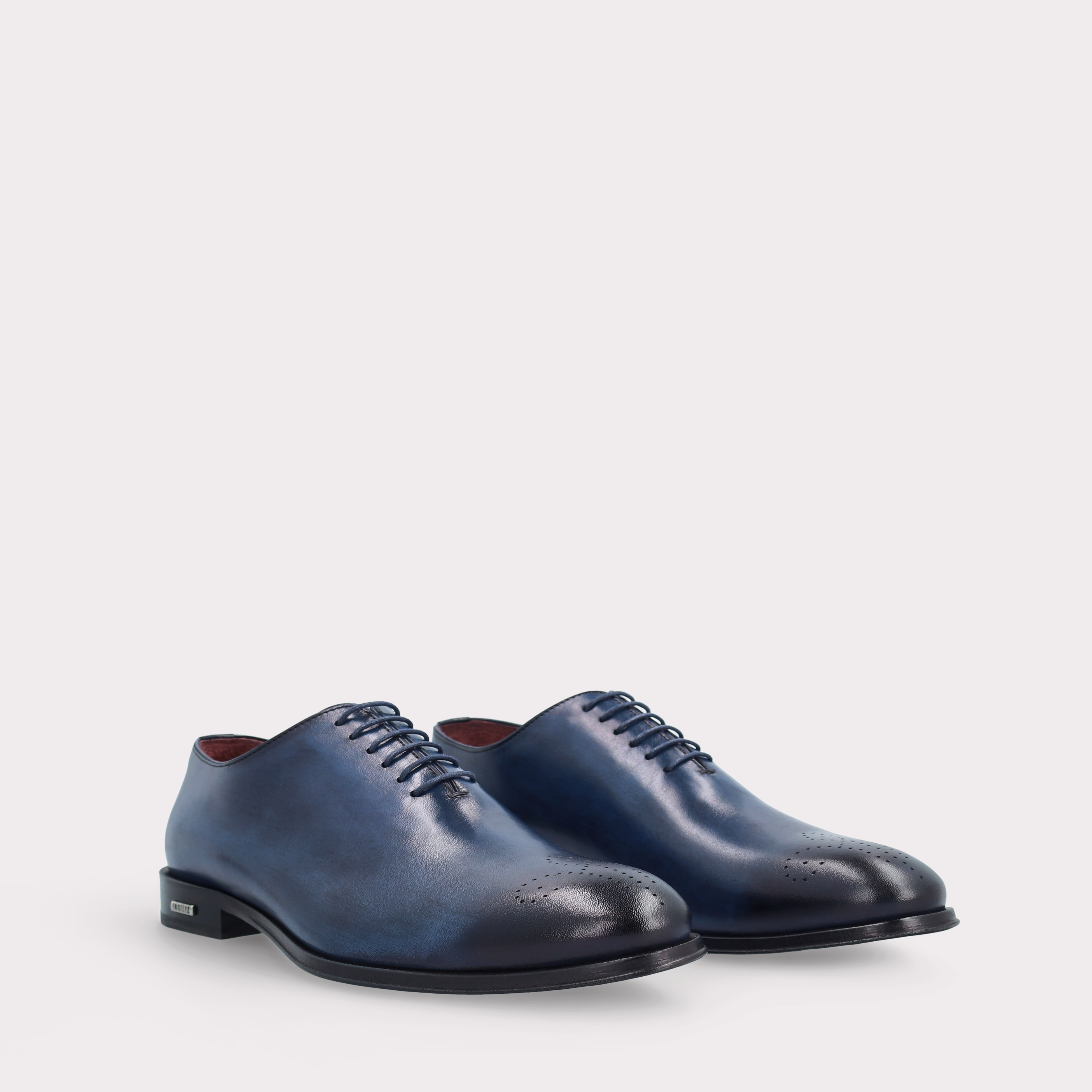 PRATO 01 dark blue leather oxford shoes